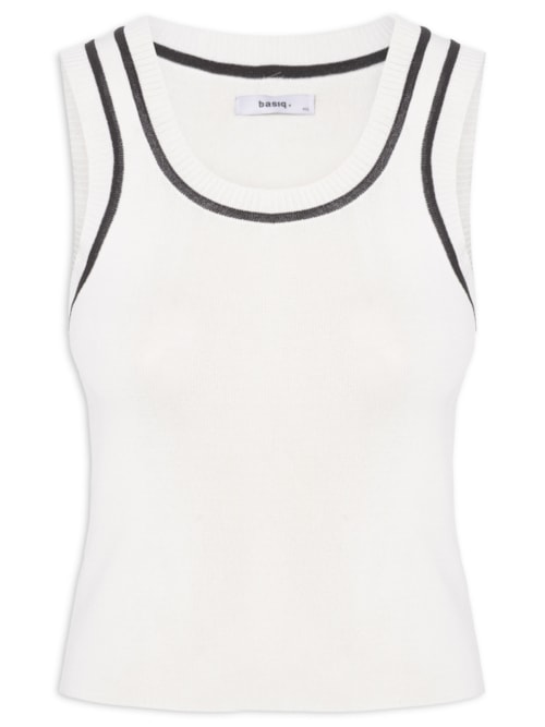 Regata Feminina Tricot Bicolor - Off White