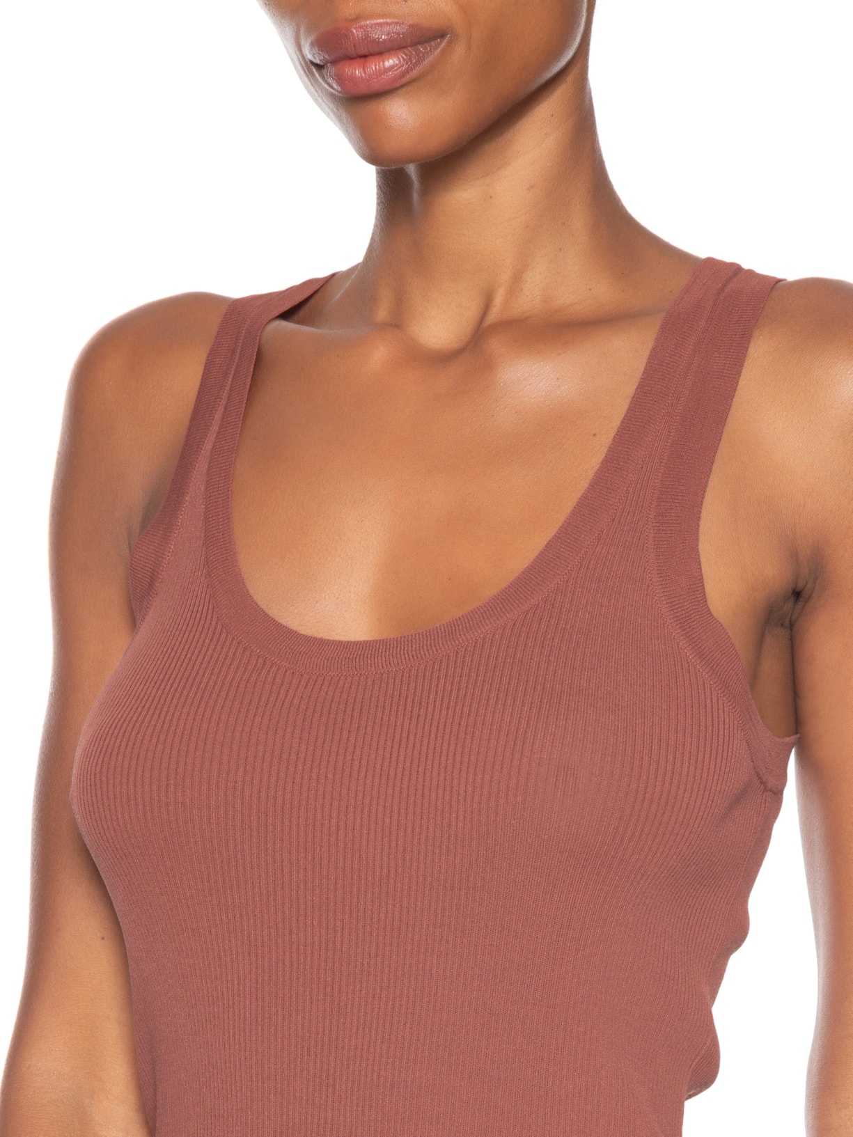 Regata Feminina Tricot Canelada Rosa Maria Filó