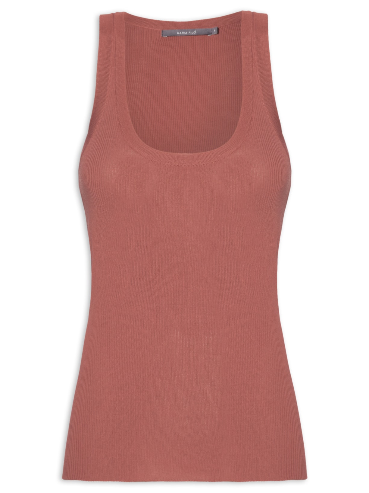 Regata Feminina Tricot Canelada Rosa Maria Filó