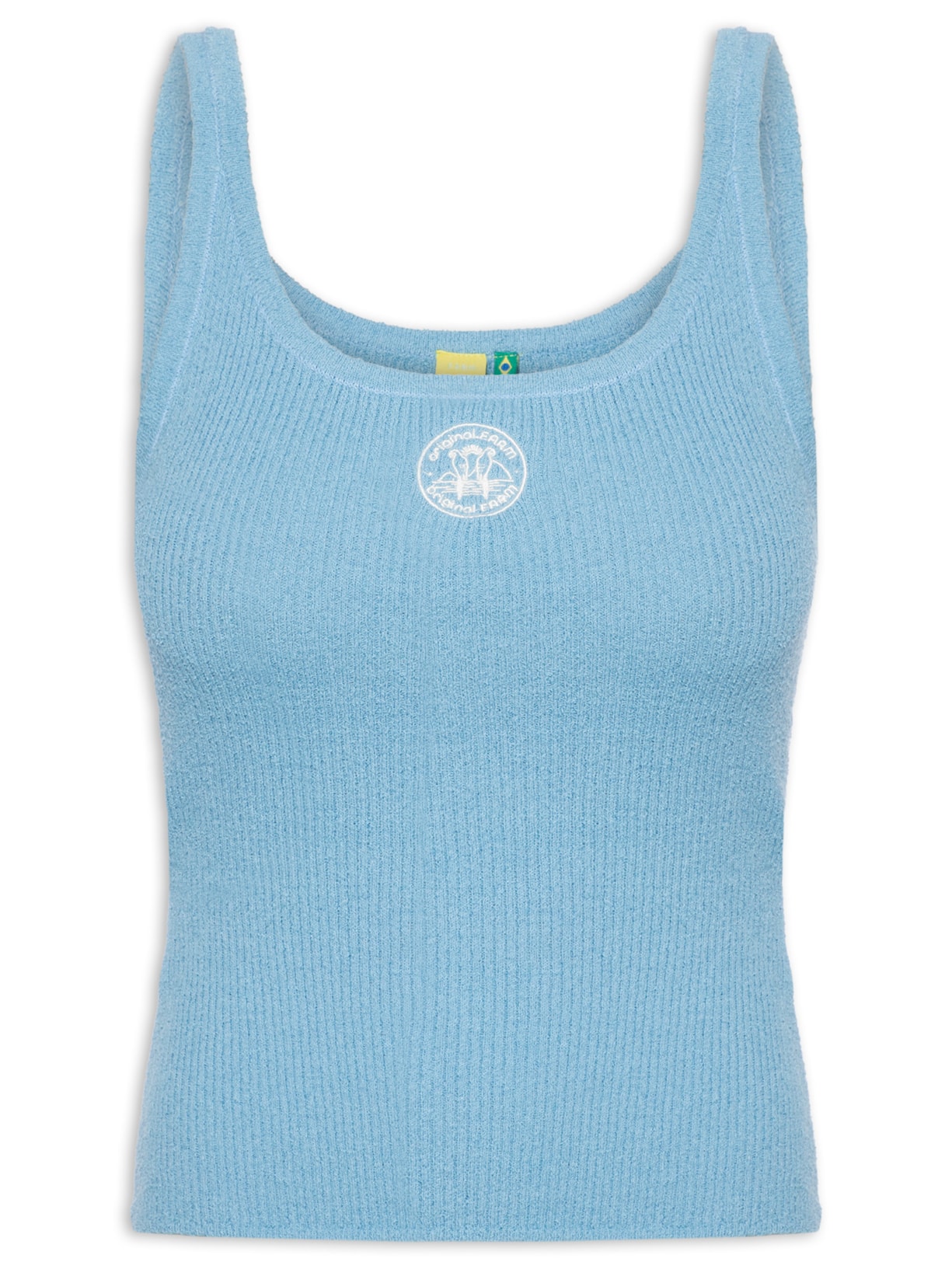 Regata Feminina Tricot Canelado - Azul