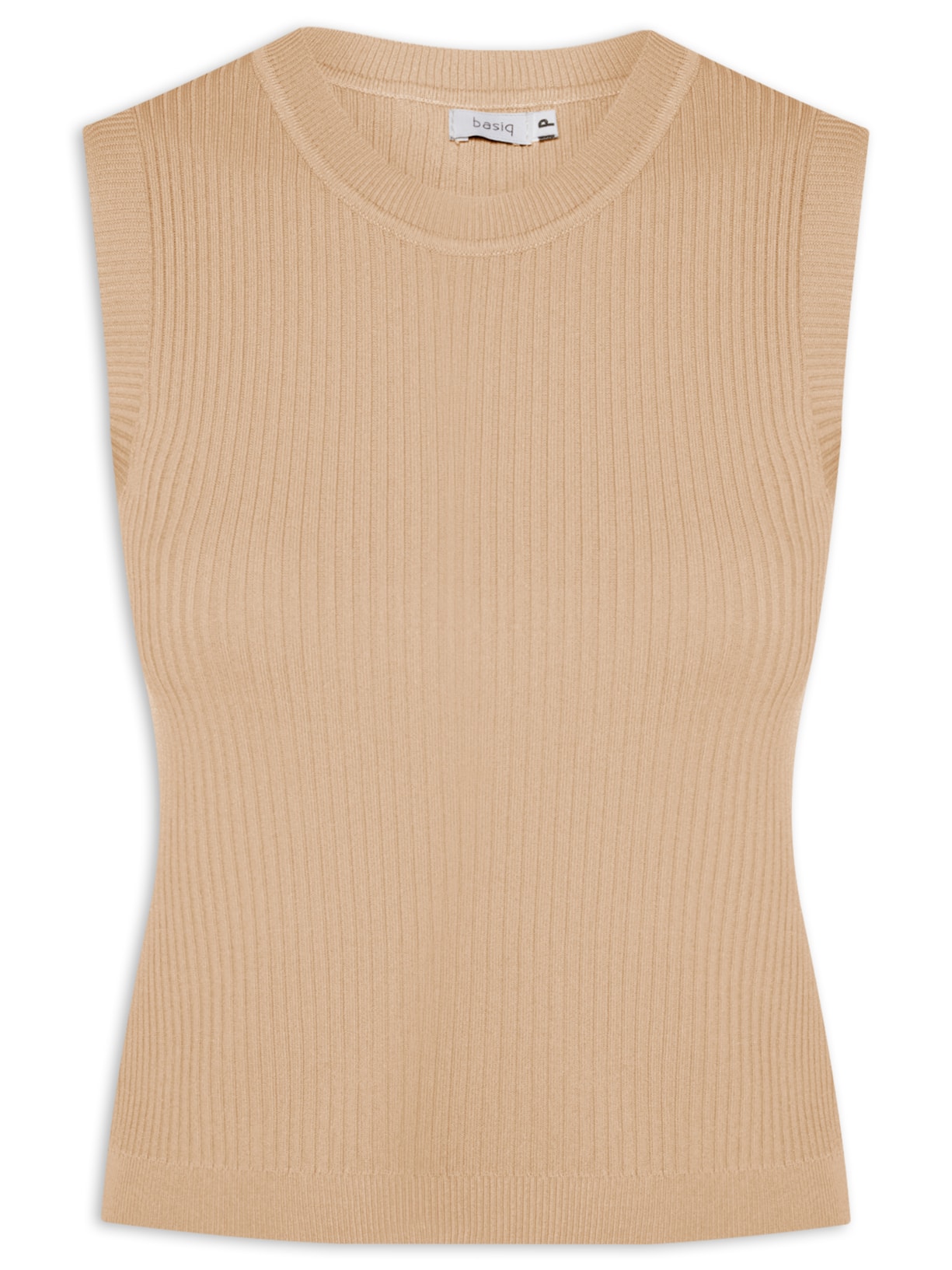 Regata Feminina Tricot Canelado - Bege