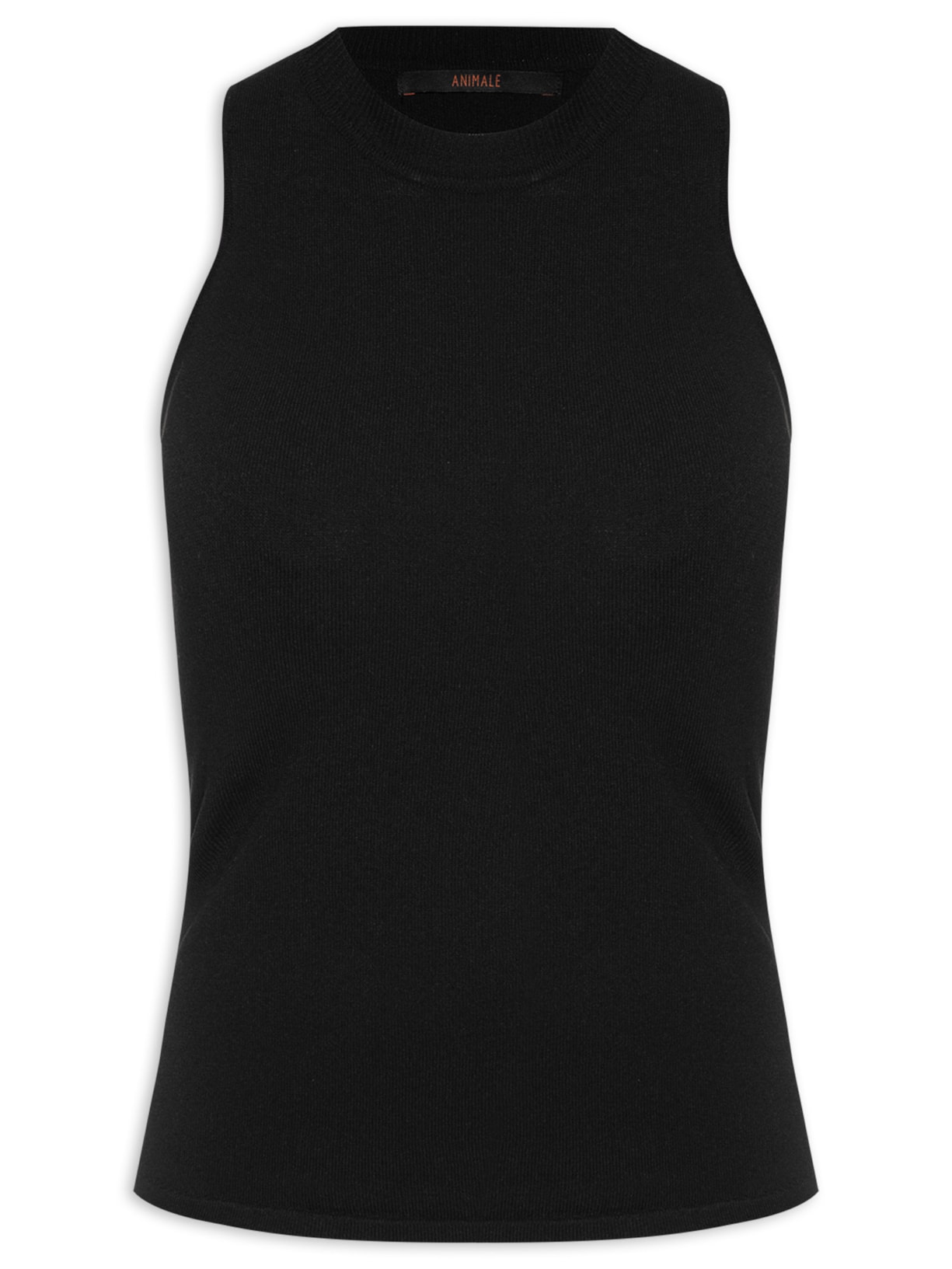 Regata Feminina Tricot Canelado Nadador Basic - Preto