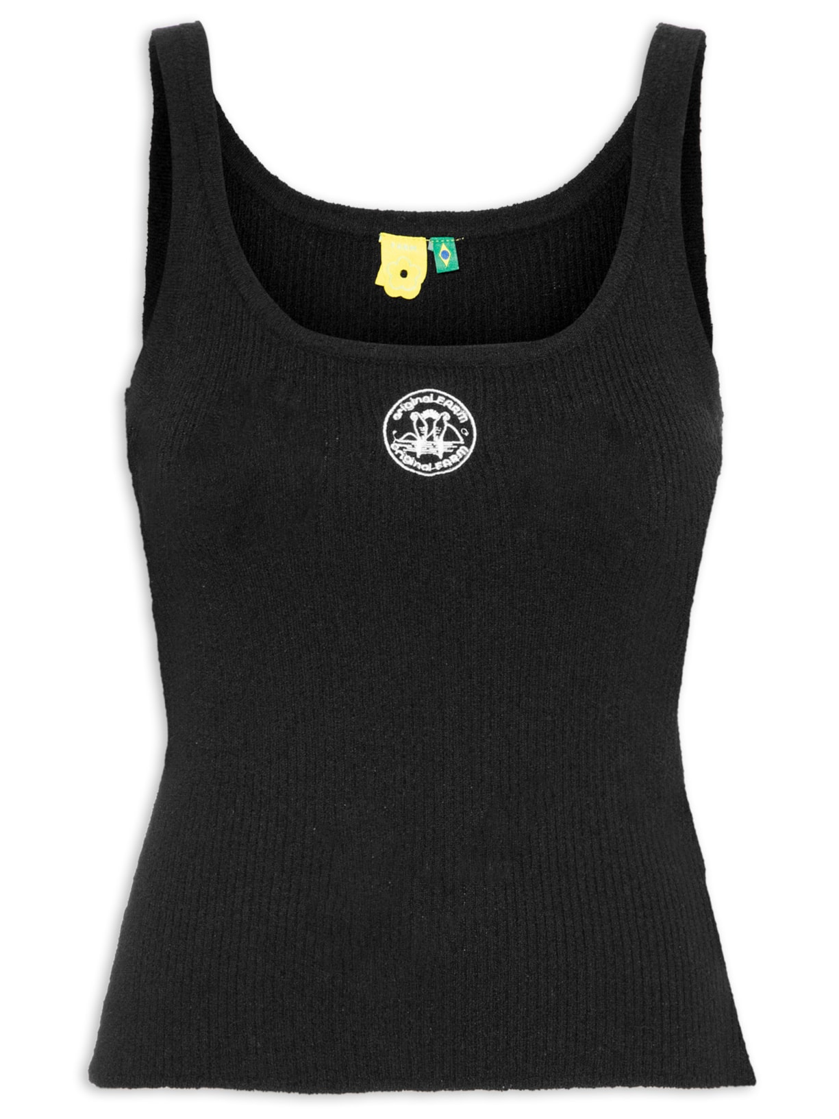 Regata Feminina Tricot Canelado - Preto