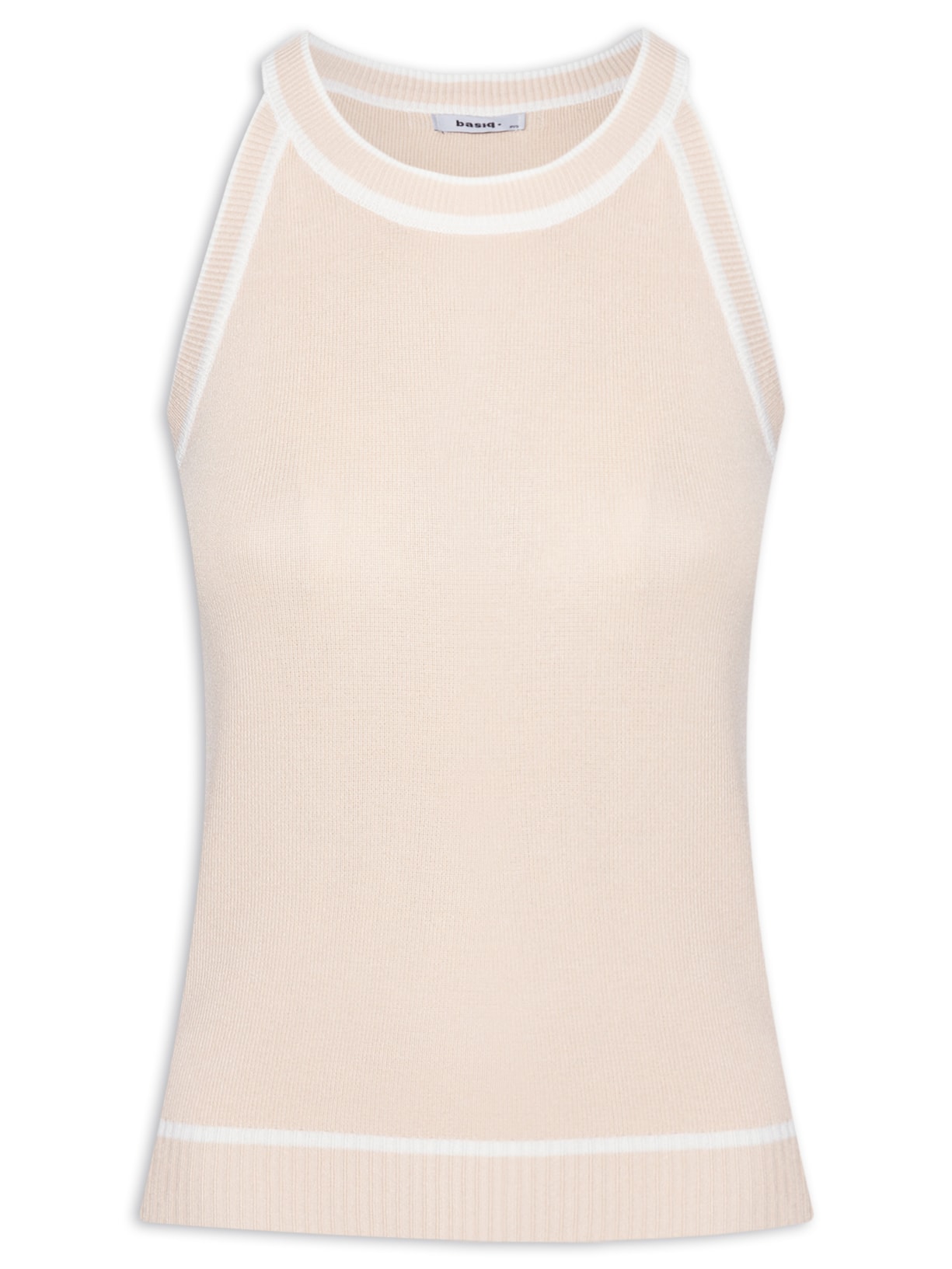 Regata Feminina Tricot Cava Americana - Bege