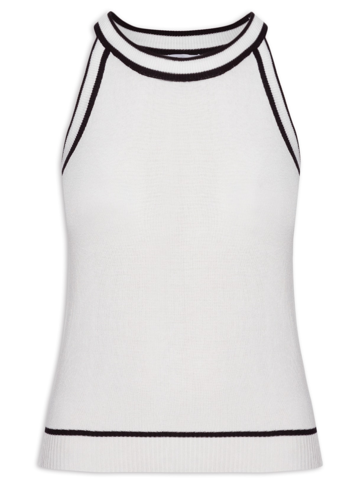 Regata Feminina Tricot Cava Americana - Off White