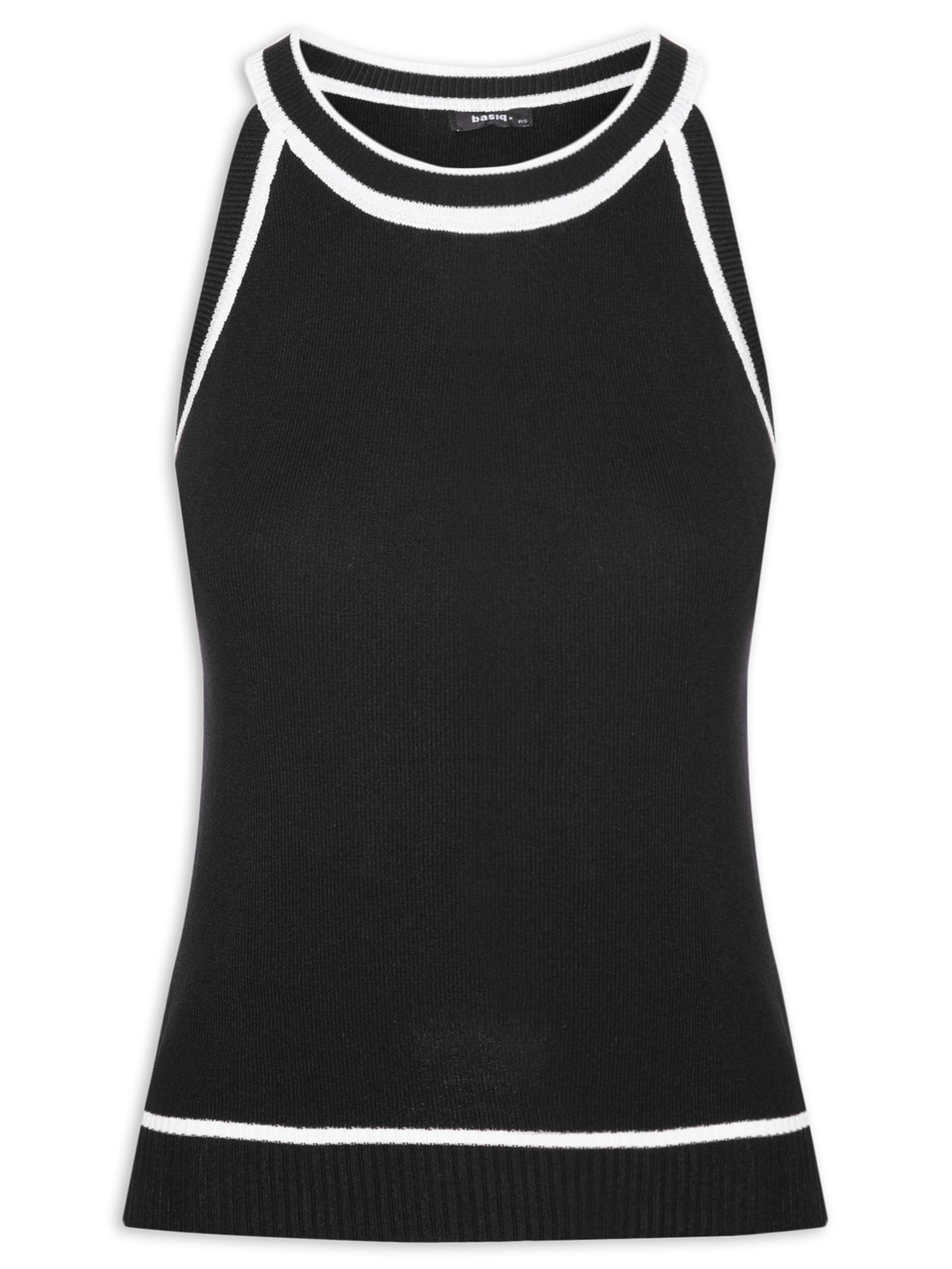 Regata Feminina Tricot Cava Americana - Preto