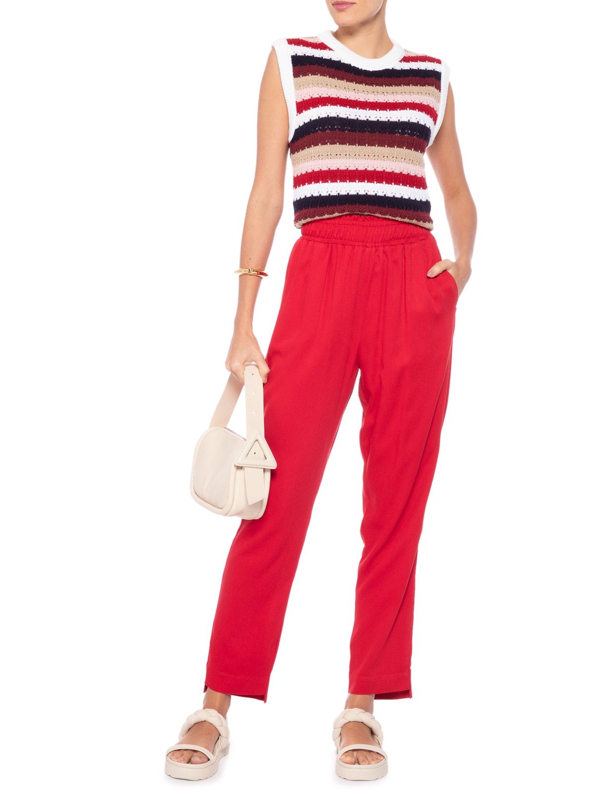 Regata Feminina Tricot Colorida Vermelho '2Essential