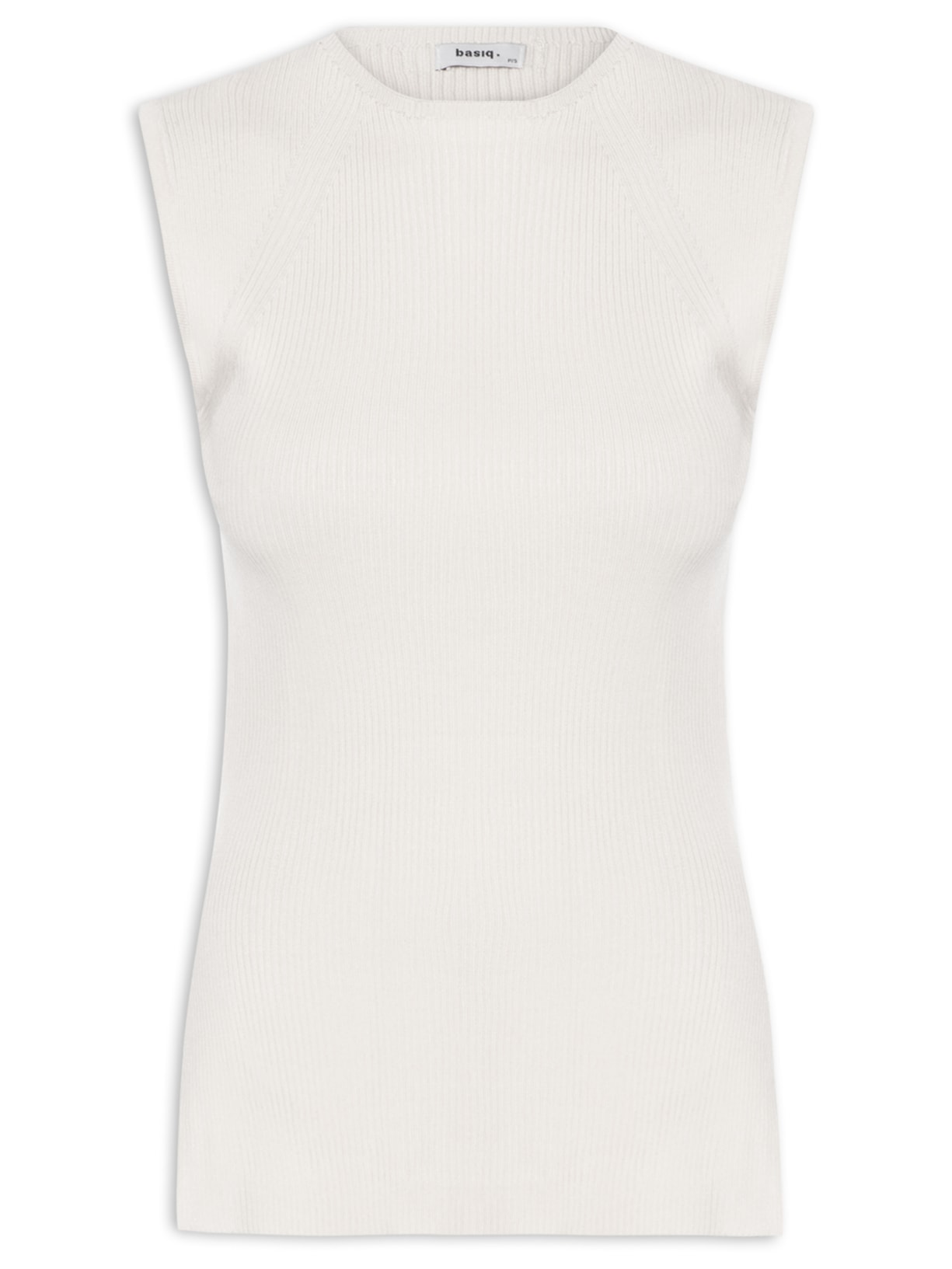 Regata Feminina Tricot Com Fenda Lateral - Off White