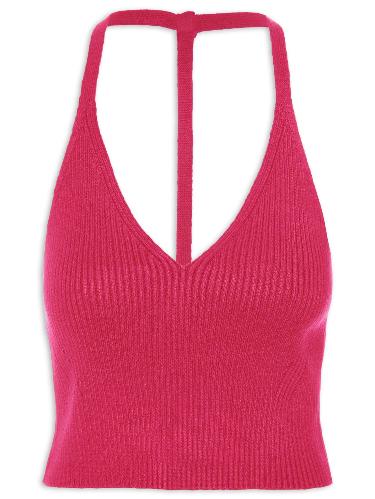 Regata Feminina Tricot Decote Costas - Rosa