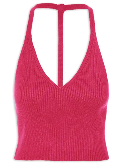 Regata Feminina Tricot Decote Costas - Rosa
