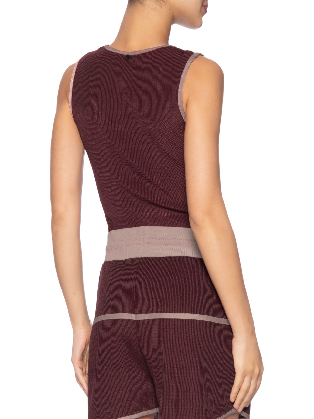 Regata Feminina Tricot Decote Duplo Vermelho Animale Jeans
