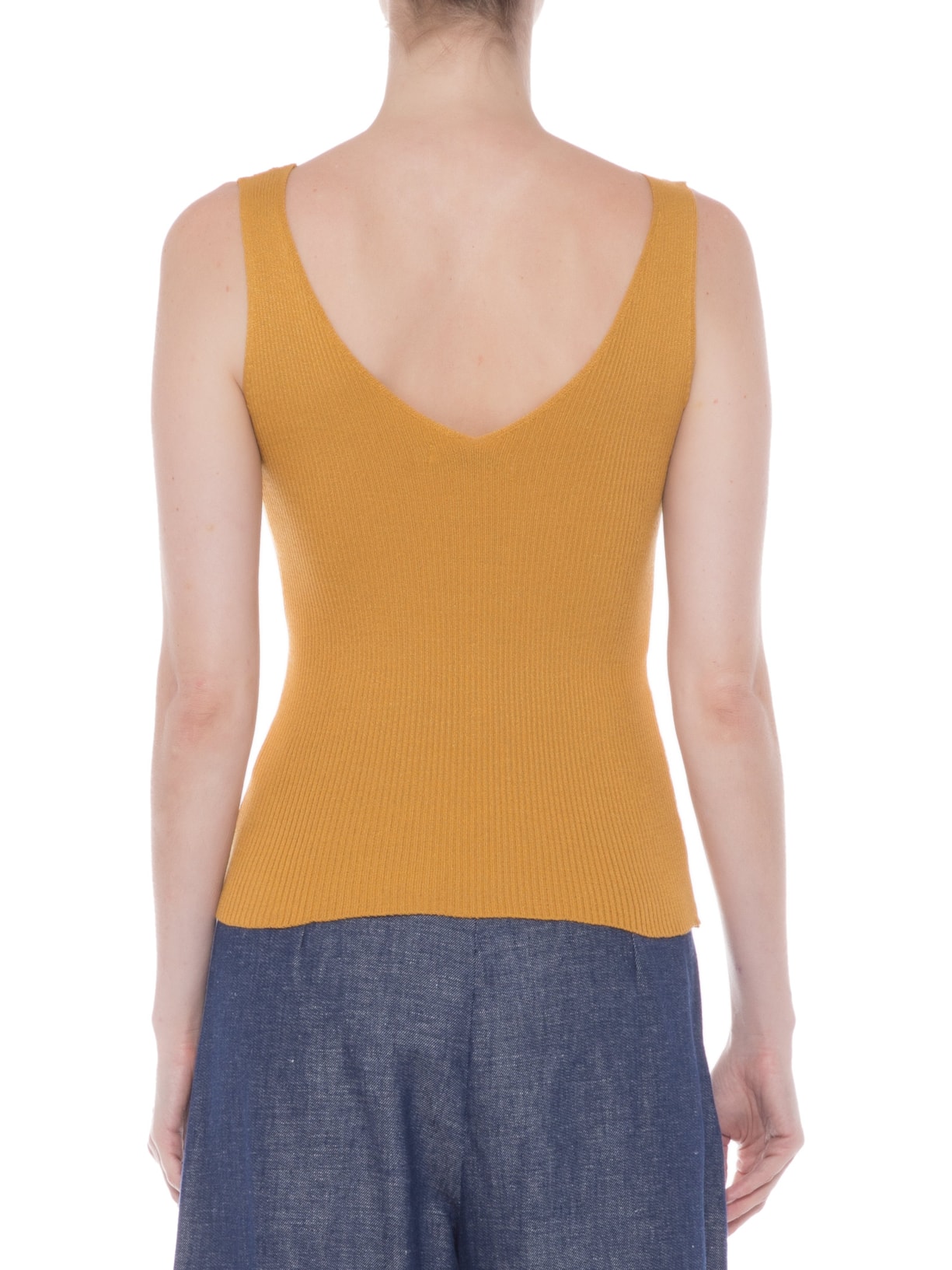Regata Feminina Tricot Decote V Amarelo '2Essential