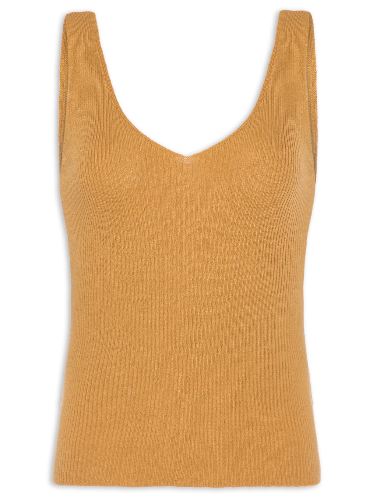 Regata Feminina Tricot Decote V Amarelo '2Essential