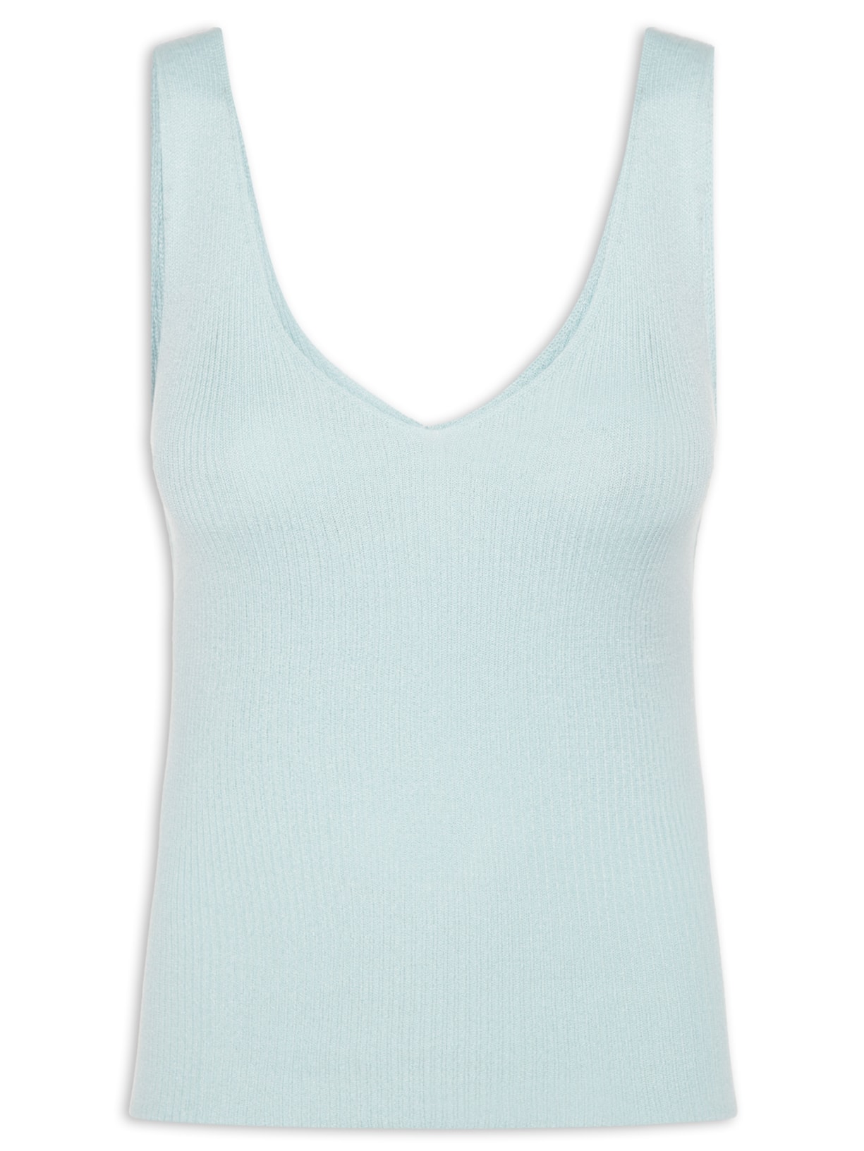 Regata Feminina Tricot Decote V Azul '2Essential