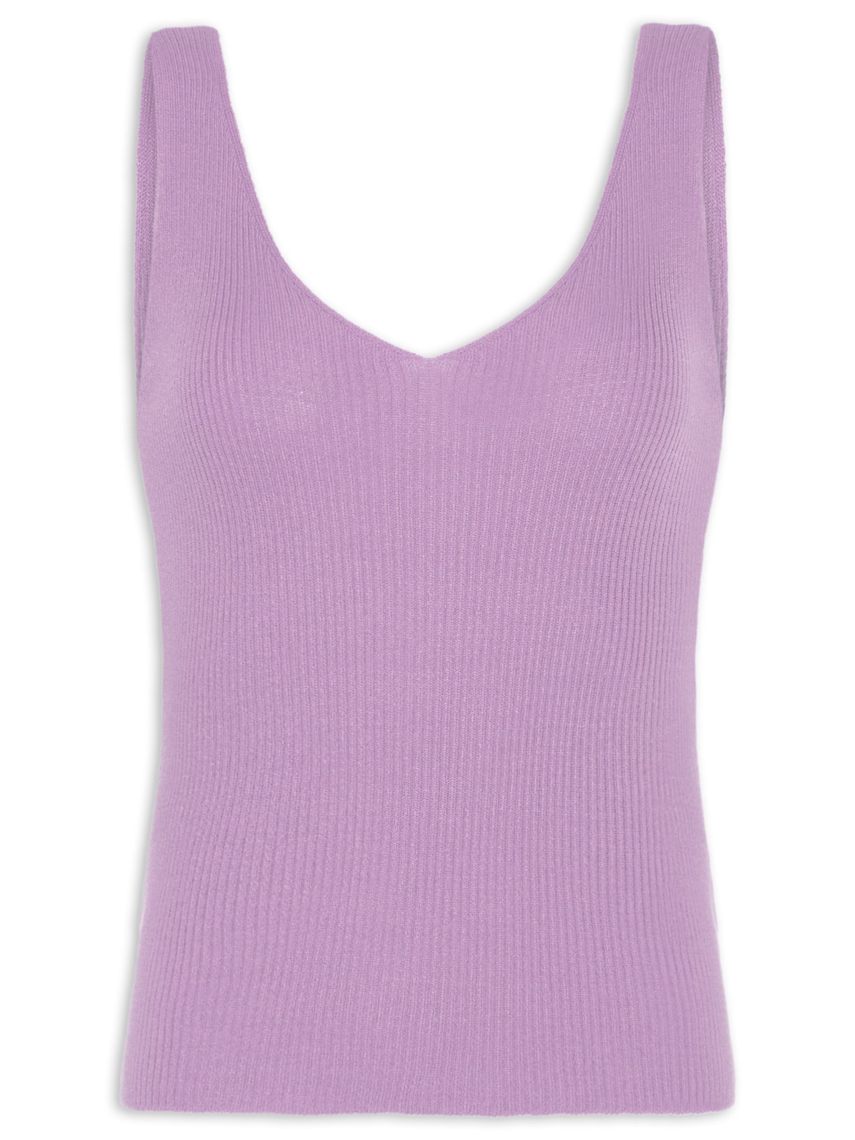 Regata Feminina Tricot Decote V Lilás '2Essential