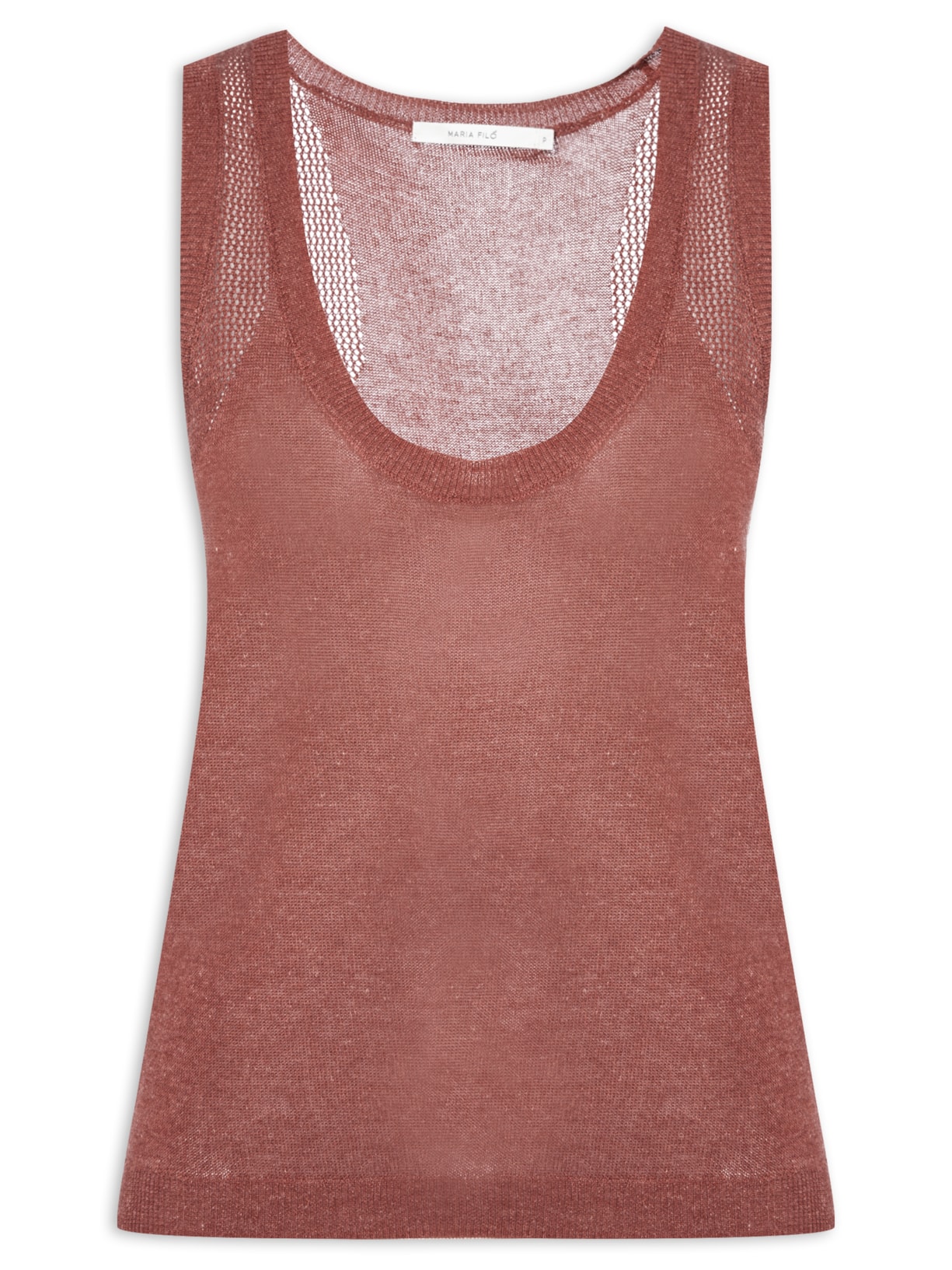 Regata Feminina Tricot Detalhe Cava - Vermelho
