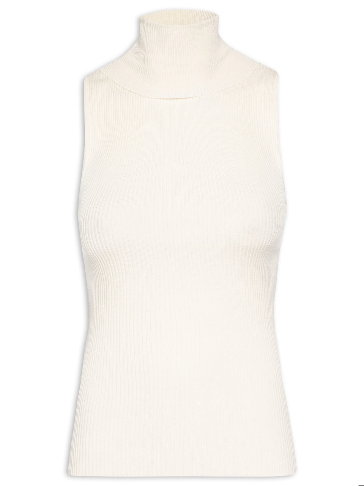 Regata Feminina Tricot Gola Alta Básica - Bege