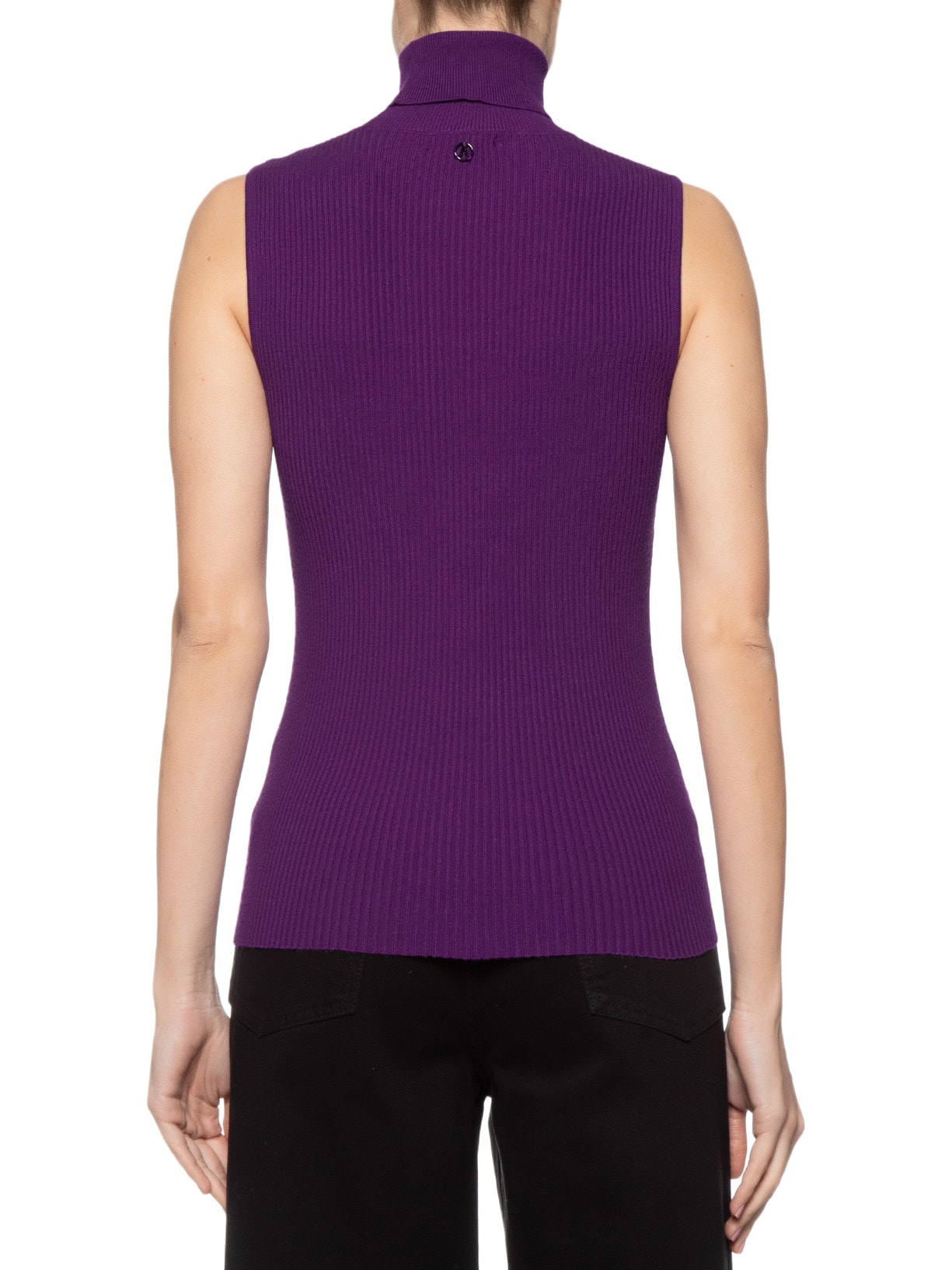 Regata Feminina Tricot Gola Alta Básica Roxo Animale Jeans