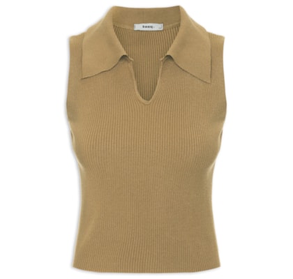 Regata Feminina Tricot Gola Polo - Verde