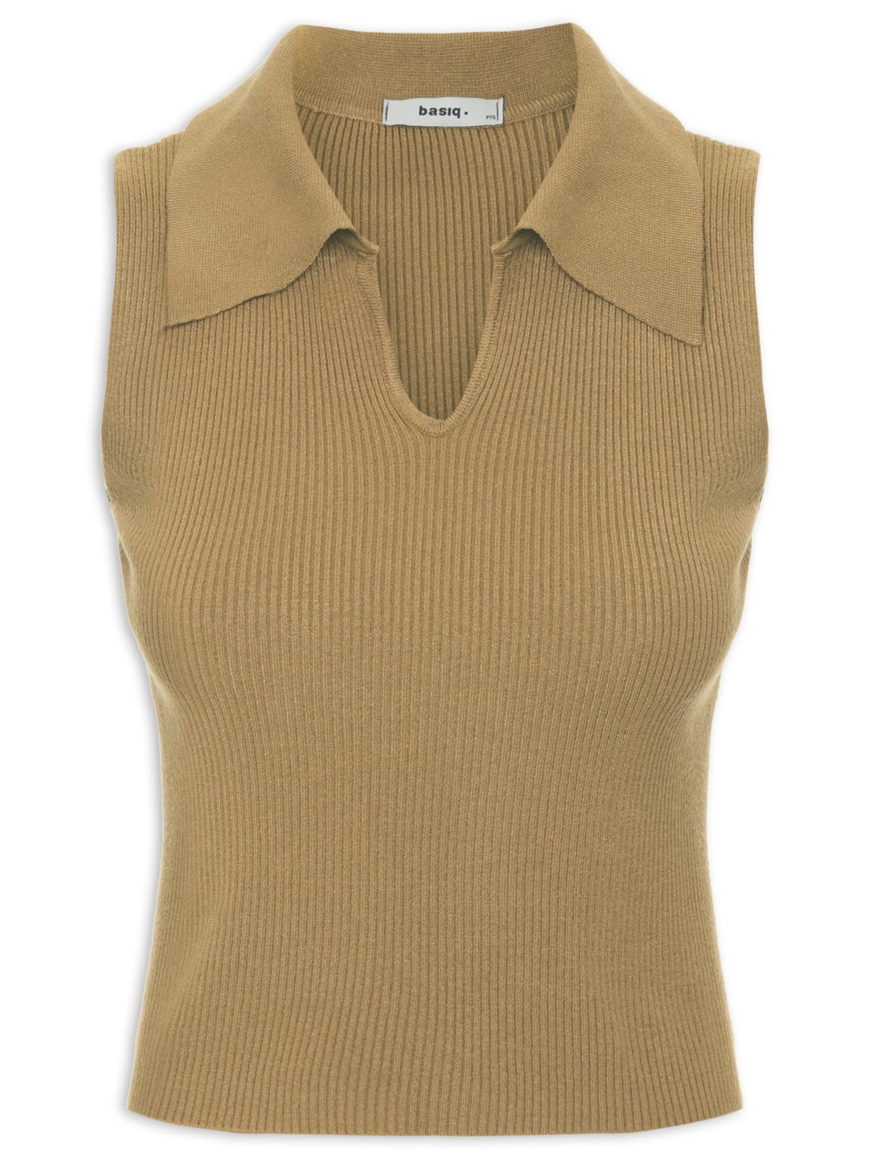 Regata Feminina Tricot Gola Polo - Verde