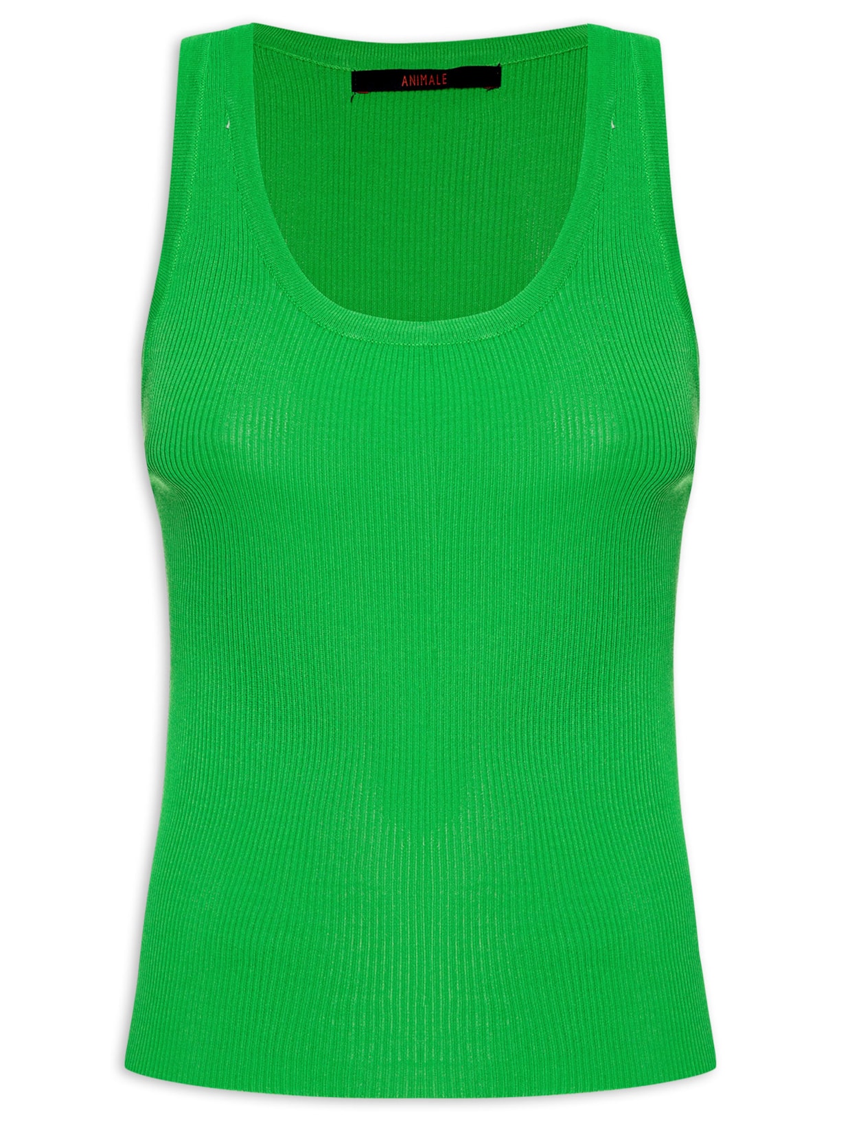 Regata Feminina Tricot Gola U Canelada - Verde