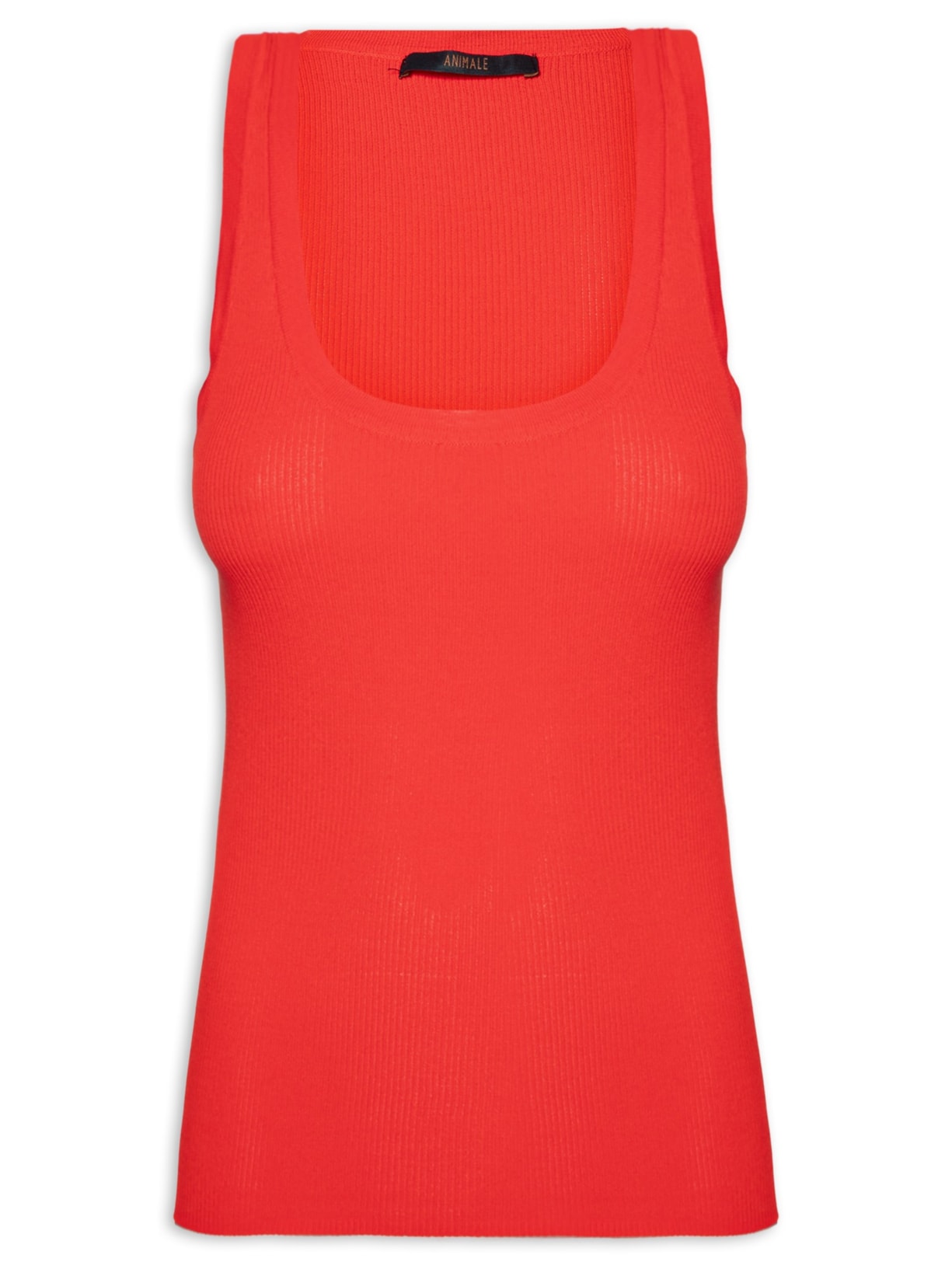Regata Feminina Tricot Gola U Canelado - Vermelho
