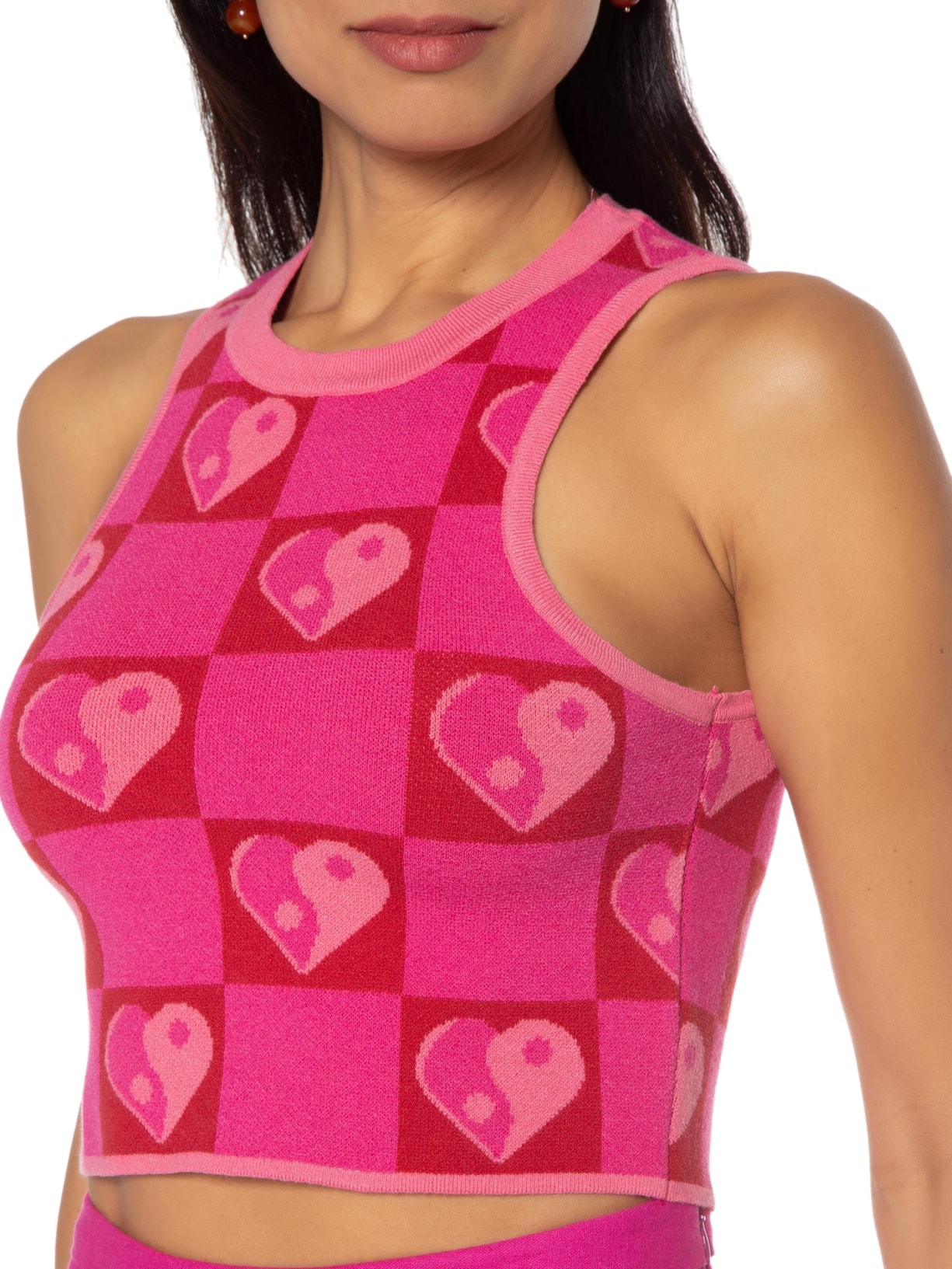 Regata Feminina Tricot Jacquard Yang Rosa Dress To