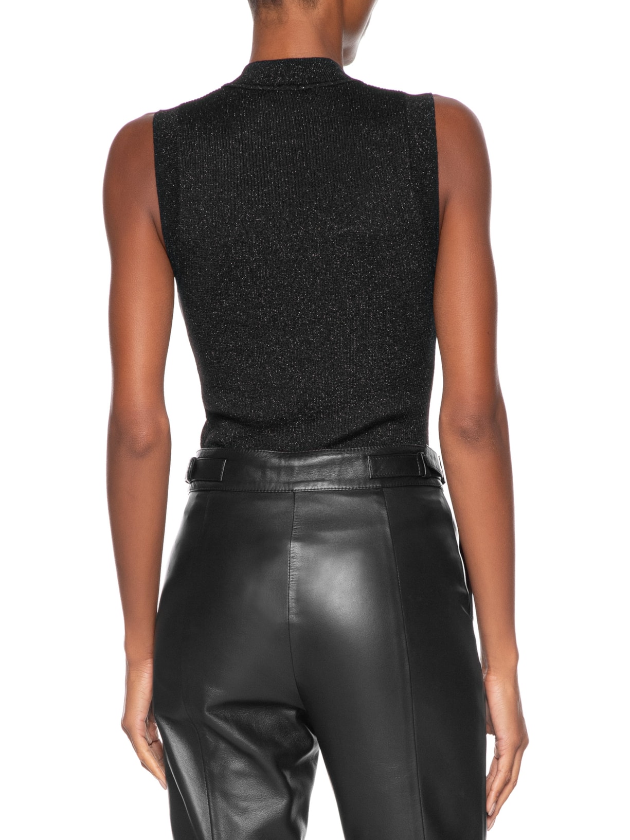 Regata feminina tricot Lisa Com Lurex Preto Animale