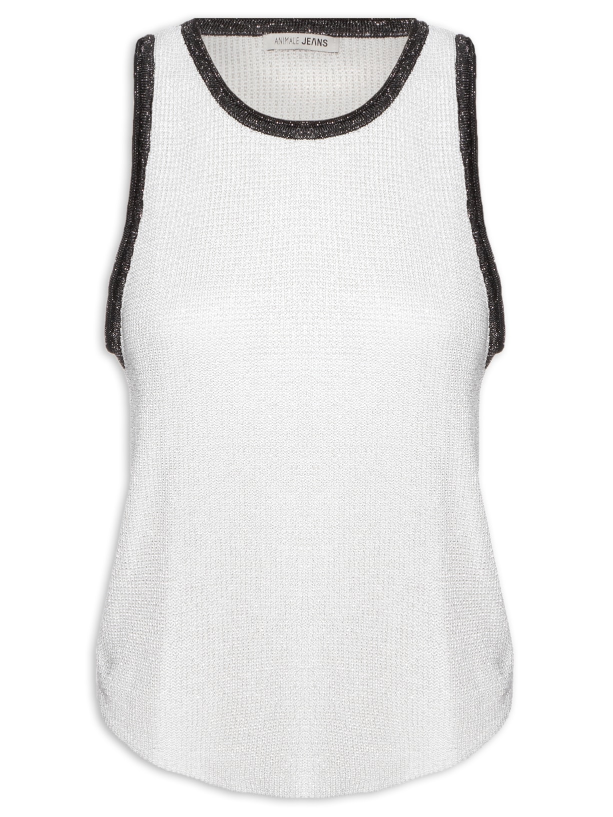 Regata Feminina Tricot Lurex - Branco