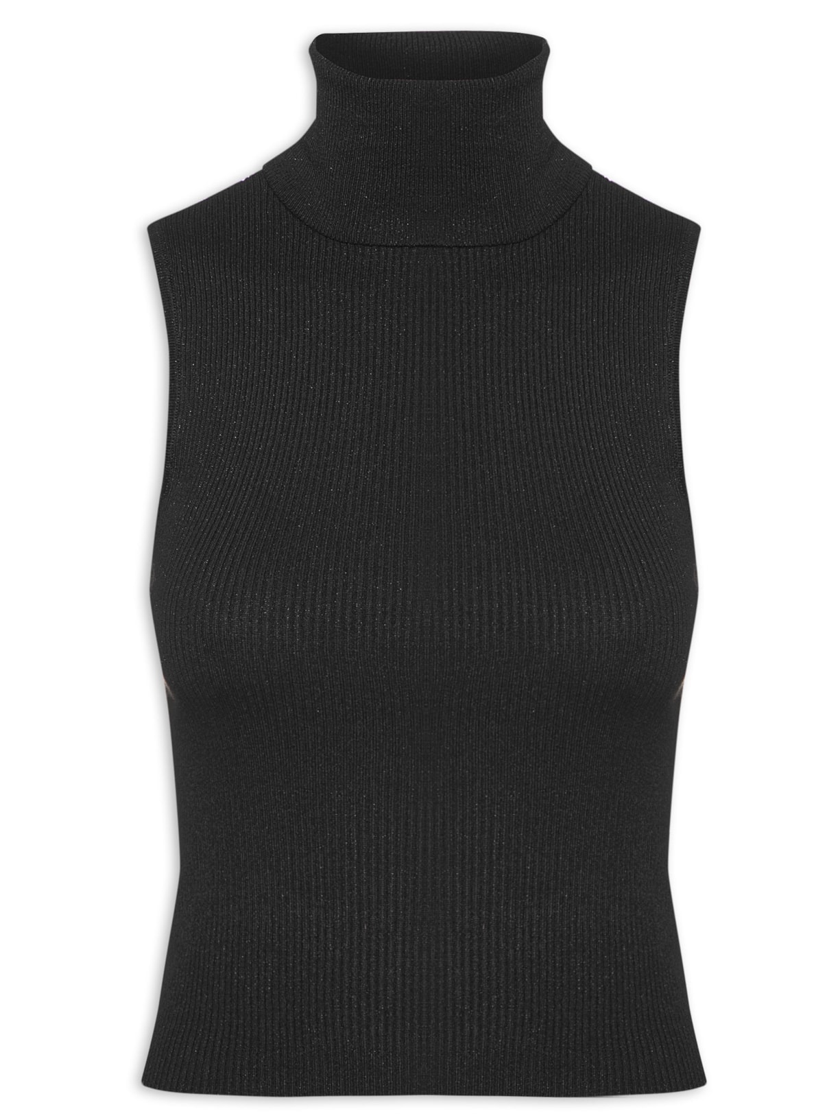 Regata Feminina Tricot Lurex - Preto