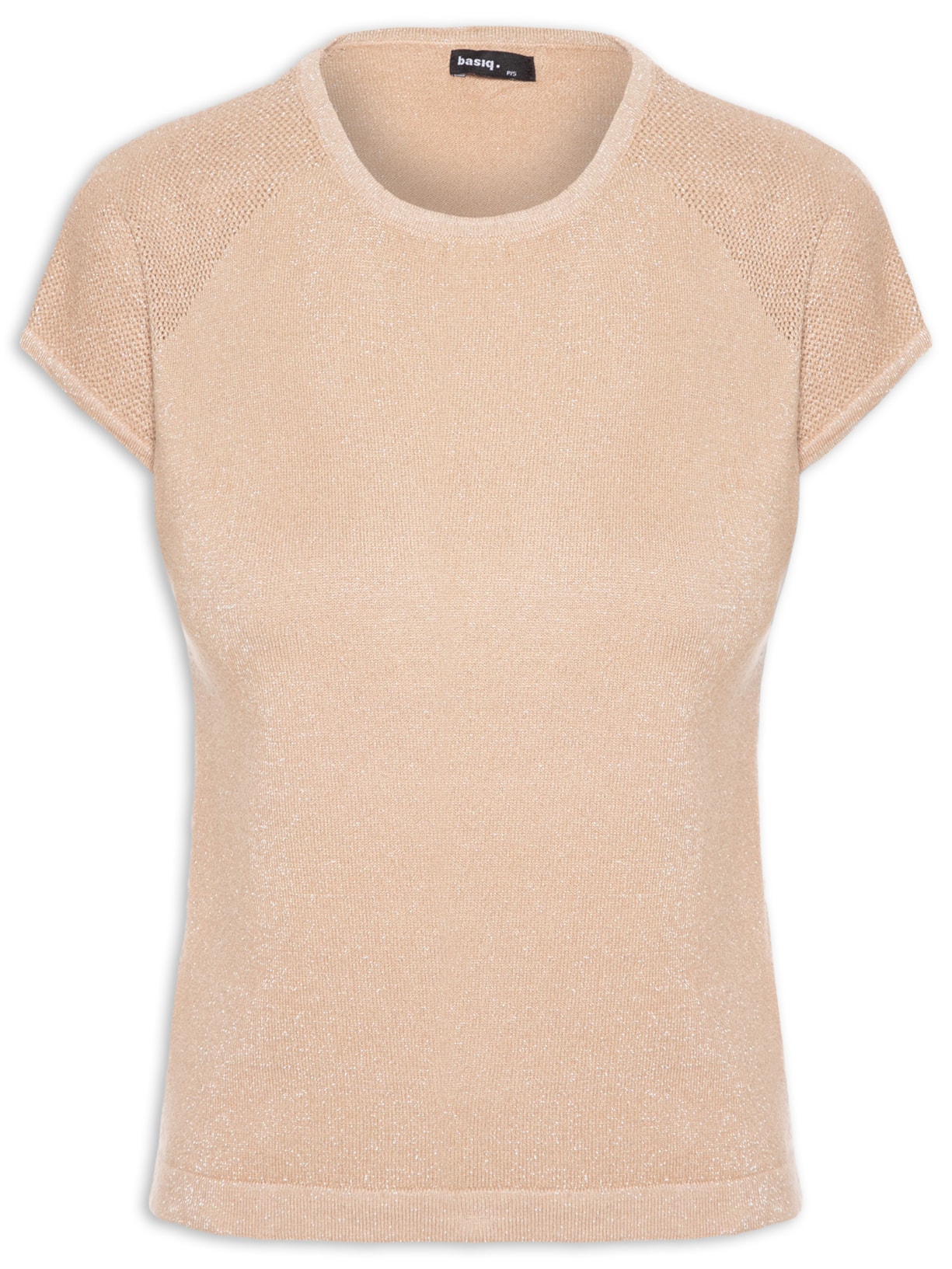 Regata Feminina Tricot Manga Japonesa - Bege