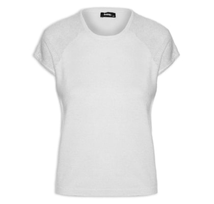 Regata Feminina Tricot Manga Japonesa - Branco