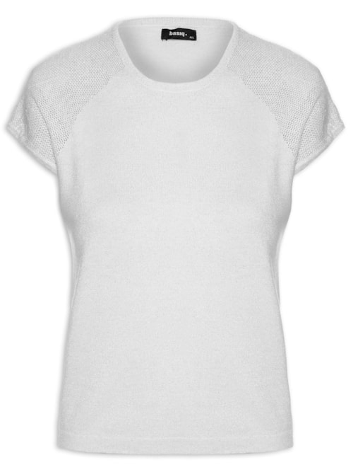 Regata Feminina Tricot Manga Japonesa - Branco