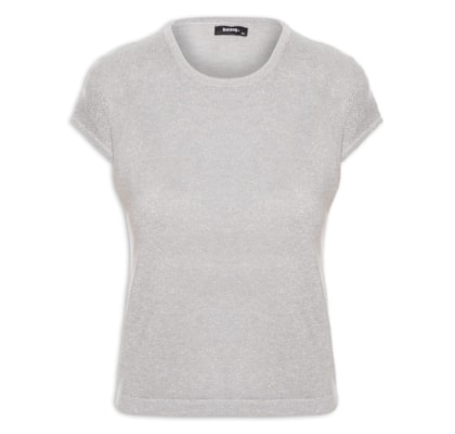 Regata Feminina Tricot Manga Japonesa - Cinza