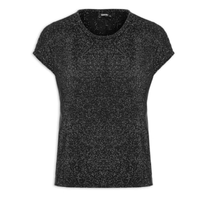 Regata Feminina Tricot Manga Japonesa - Preto