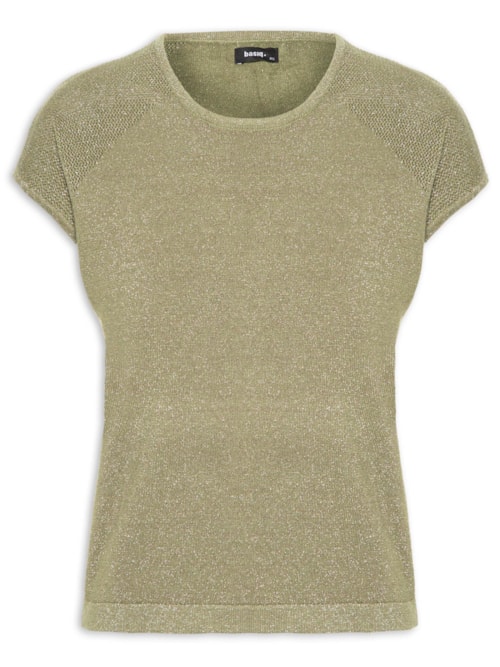 Regata Feminina Tricot Manga Japonesa - Verde