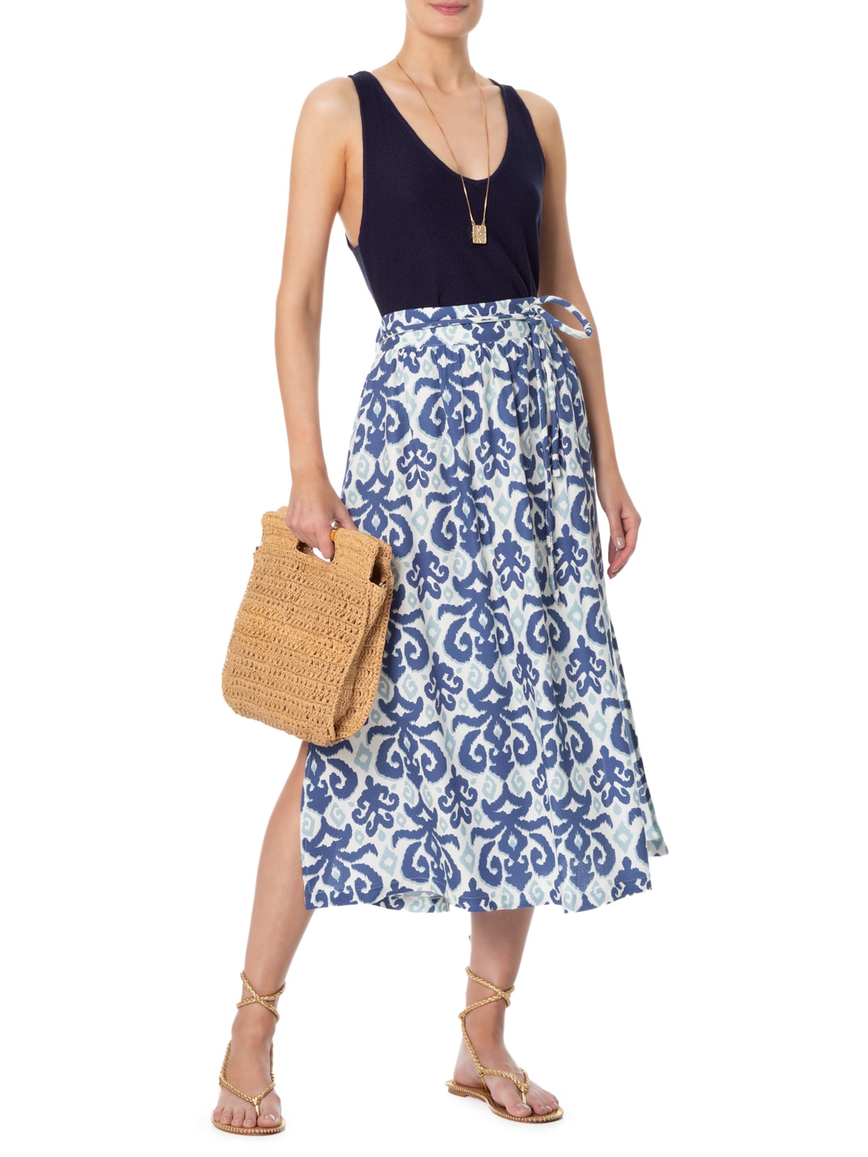 Regata Feminina Tricot Nadador Azul Maria Filó