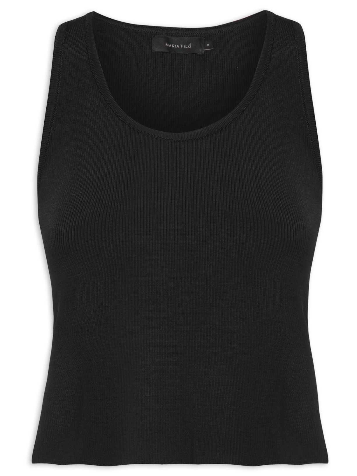 Regata Feminina Tricot Rayon - Preto