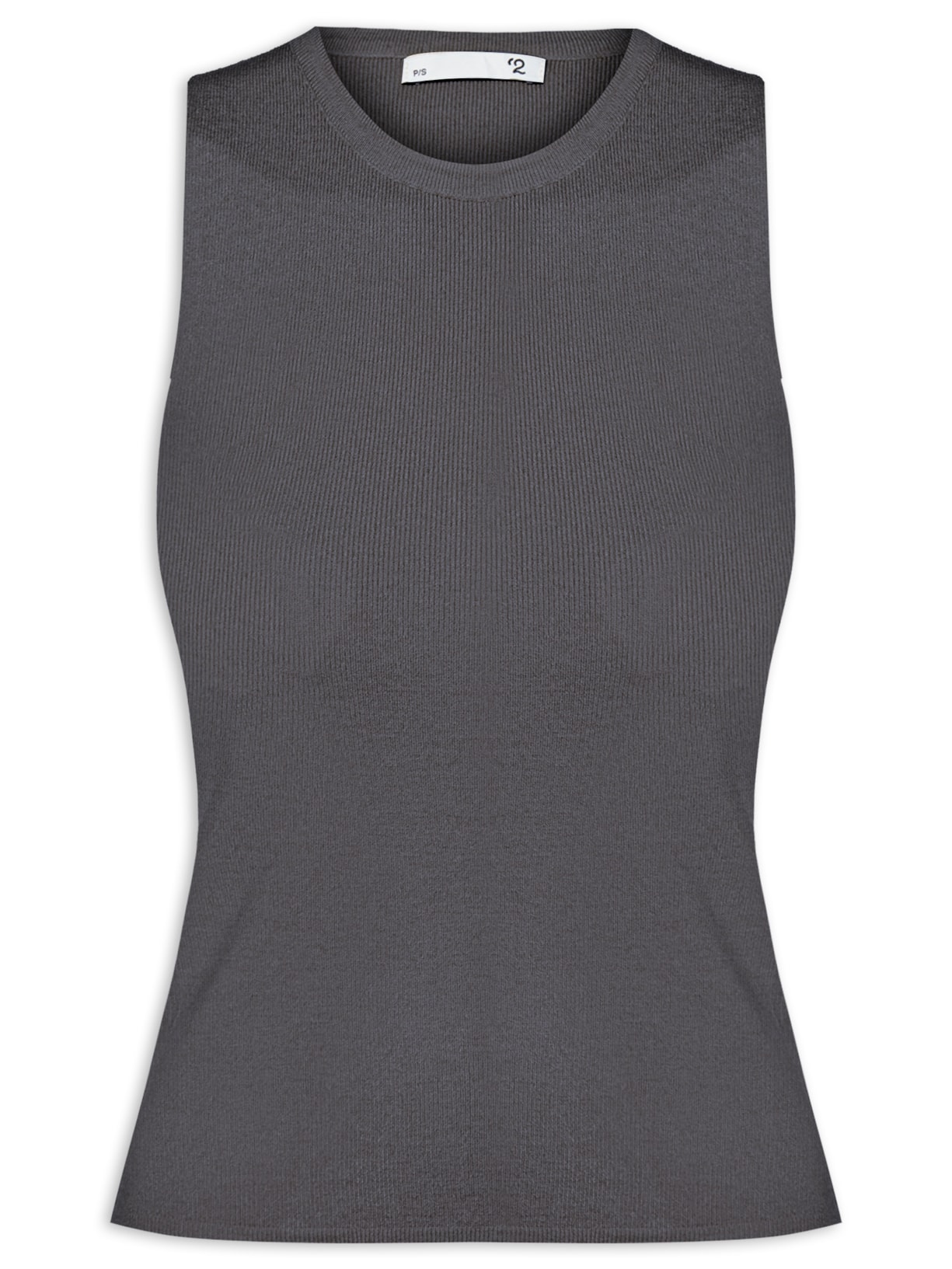 Regata Feminina Tricot Sem Manga - Cinza