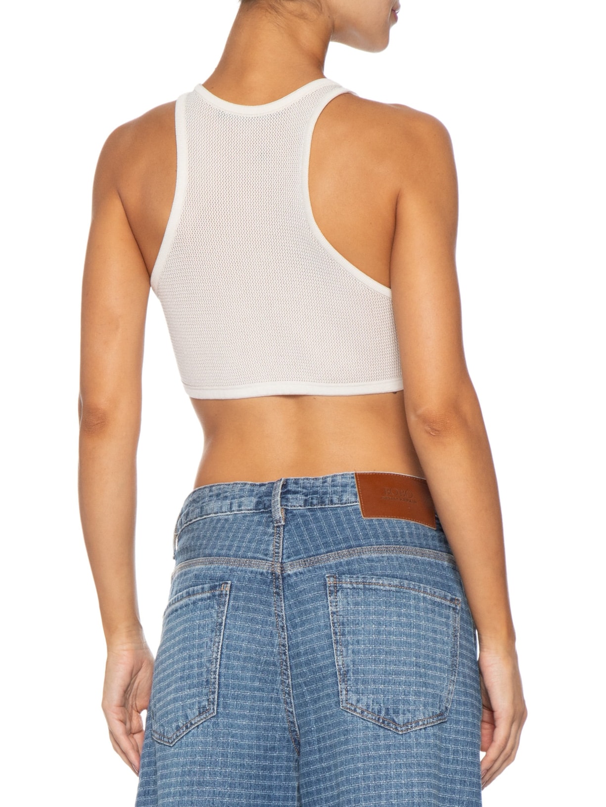 Regata Feminina Tricot Telado Off White Coven