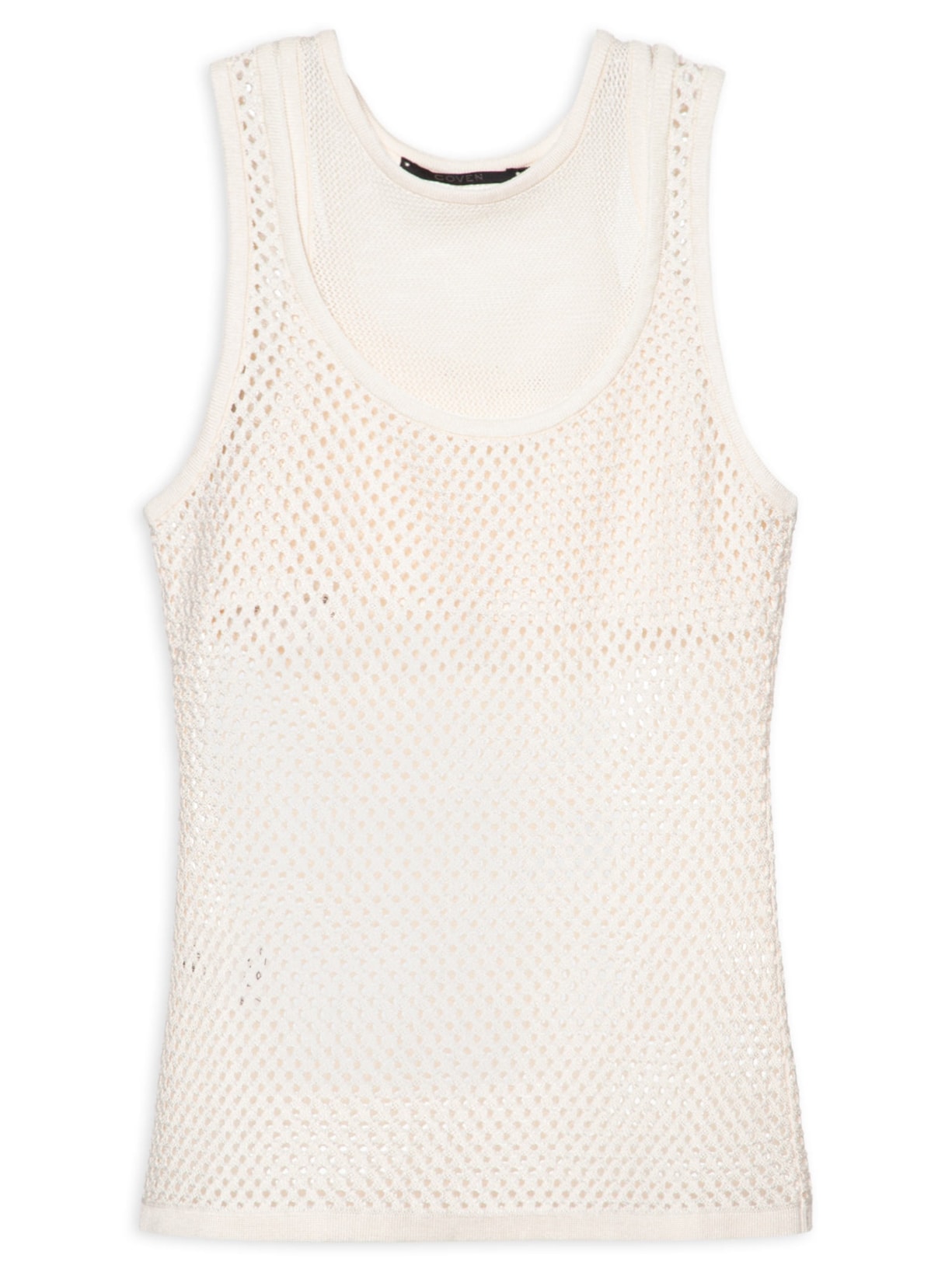 Regata Feminina Tricot Telado Off White Coven