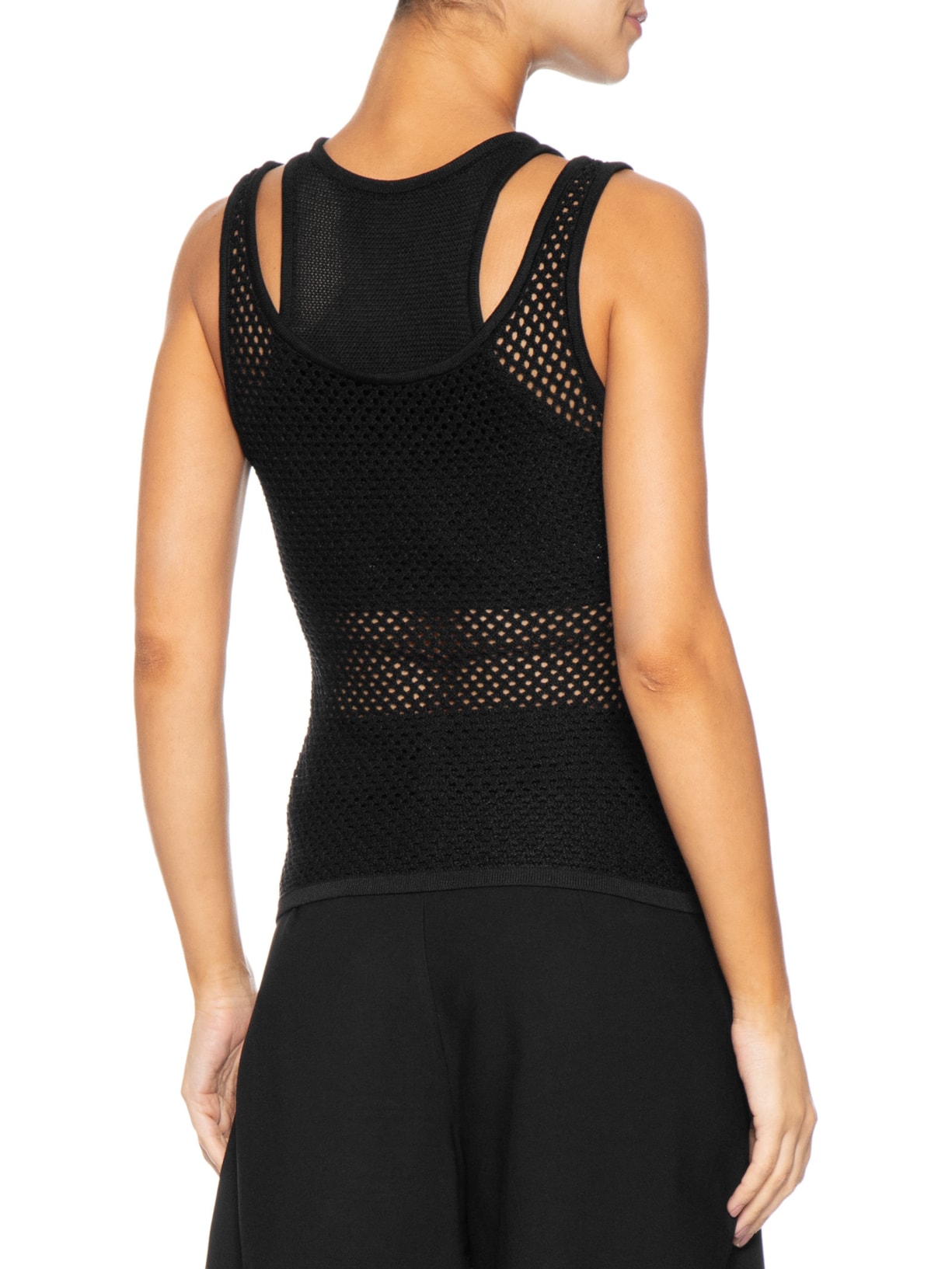 Regata Feminina Tricot Telado Preto Coven