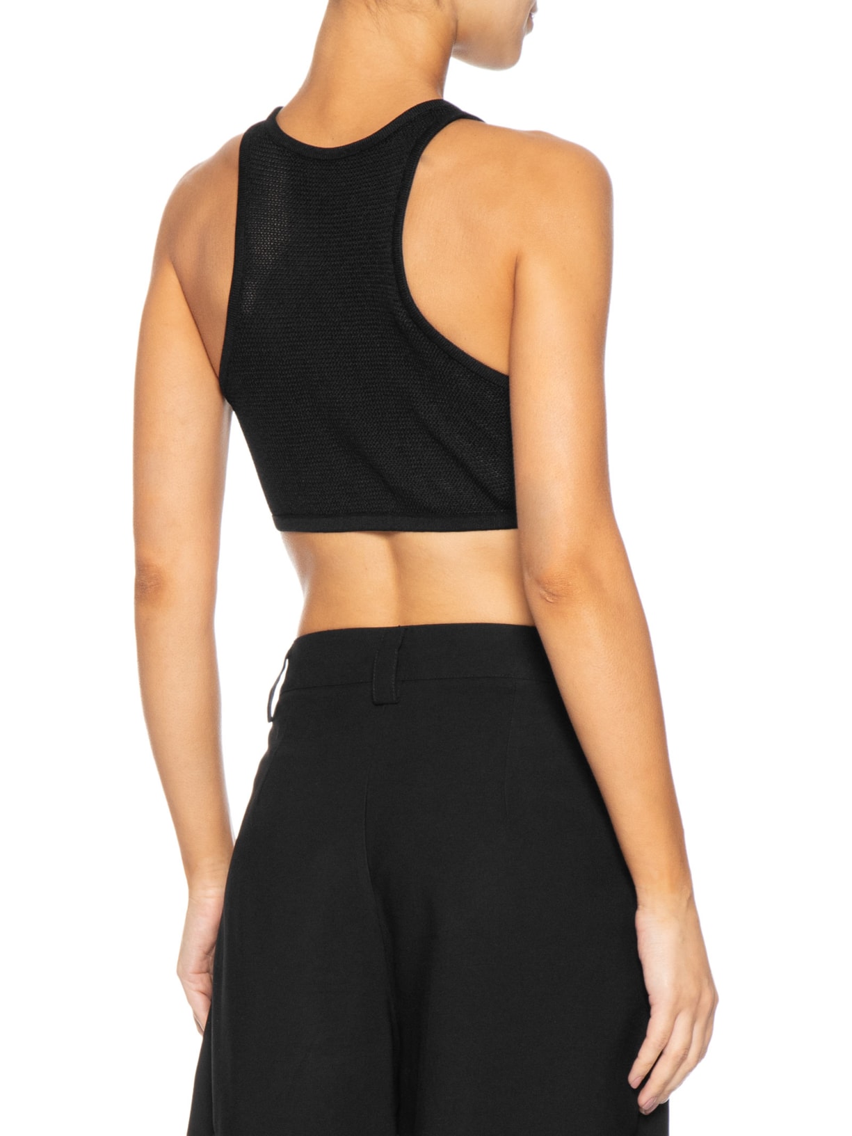 Regata Feminina Tricot Telado Preto Coven