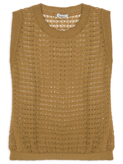 Regata Feminina Tricot Texturizada - Bege