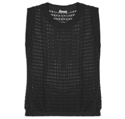 Regata Feminina Tricot Texturizada - Preto