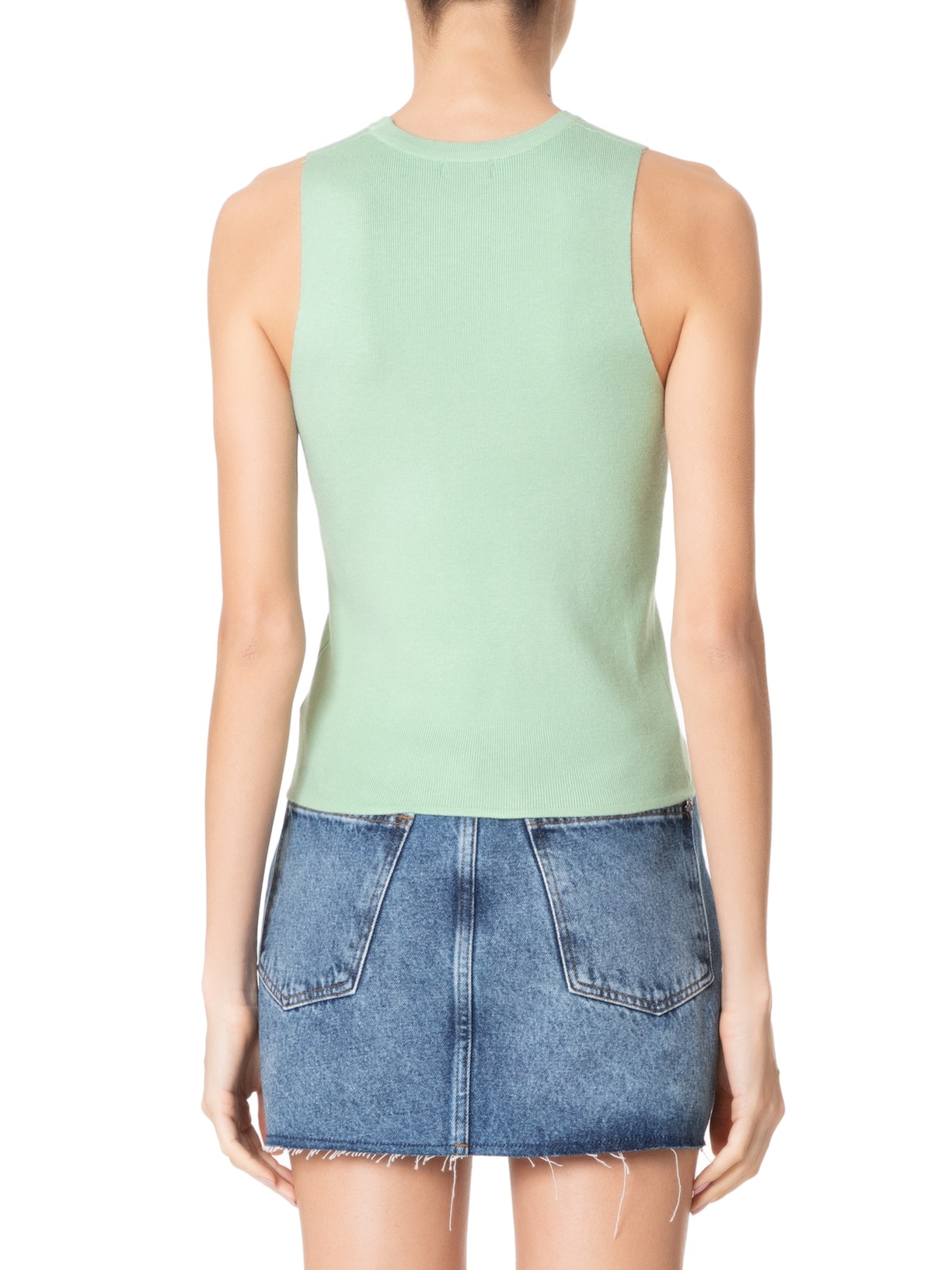 Regata Feminina Tricot Verde Basiq