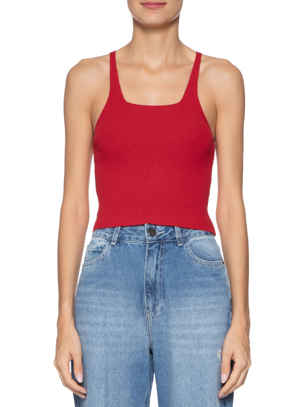 Regata Feminina Tricot Vermelho Market 33