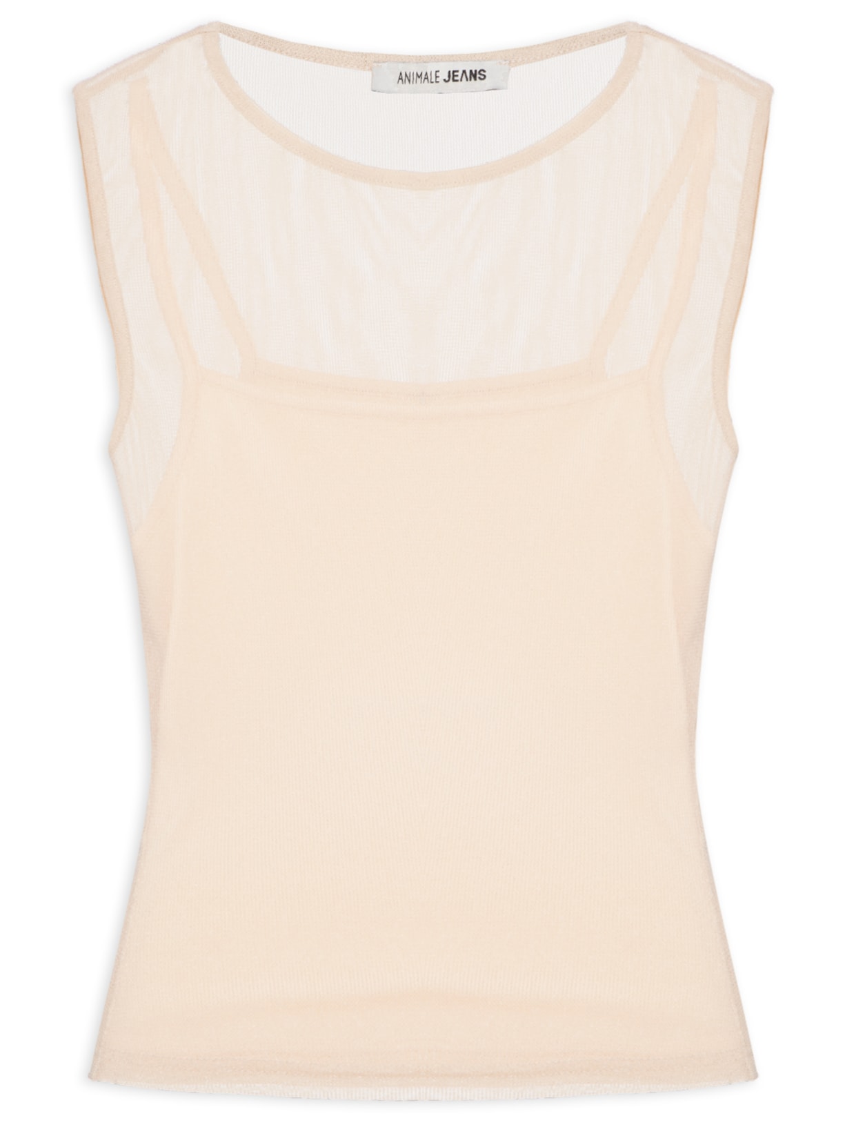 Regata Feminina Tule De Malha Off White Animale Jeans