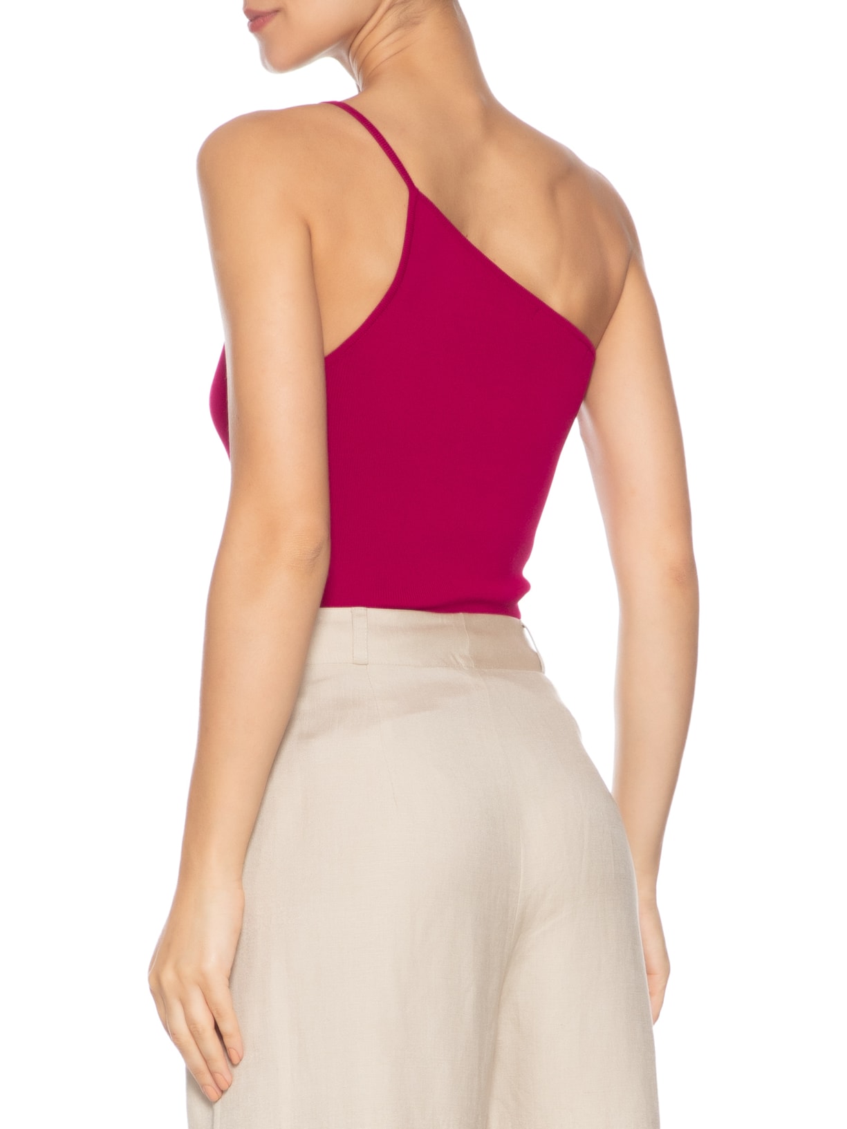 Regata Feminina Um Ombro Só Tricot Color Vermelho Animale