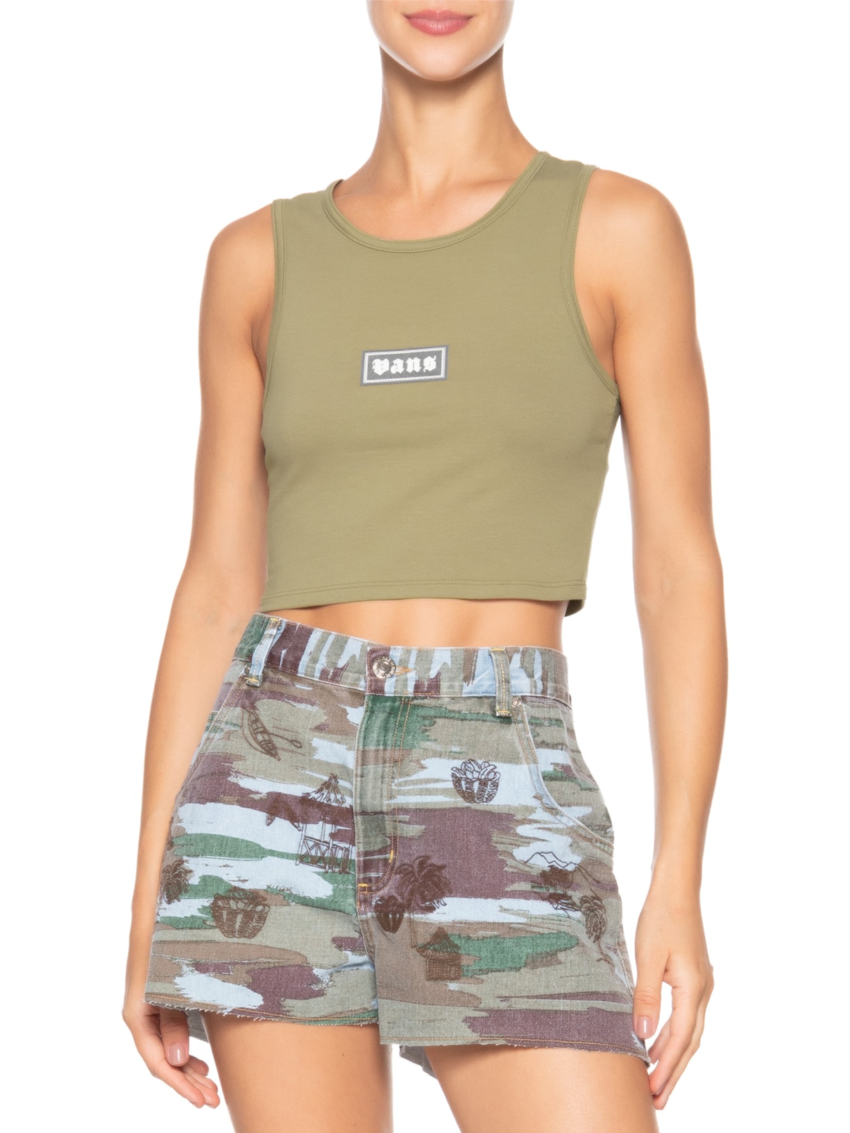 Regata Feminina Upworn Fitted Tank Marrom Vans